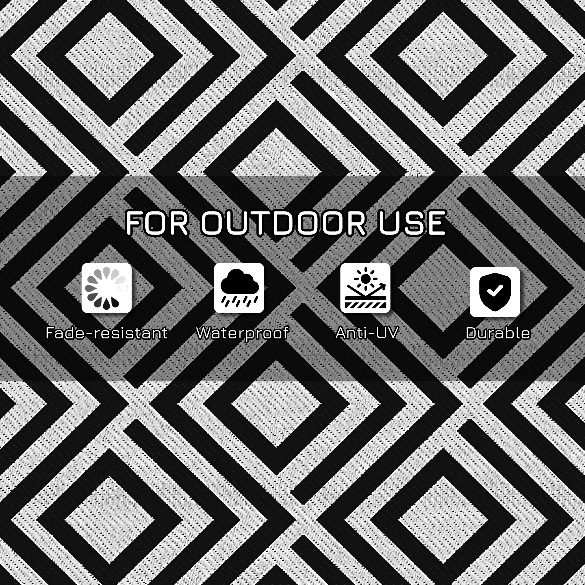 Reversible Outdoor Rug,Plastic Straw Mat W/ Carry Bag