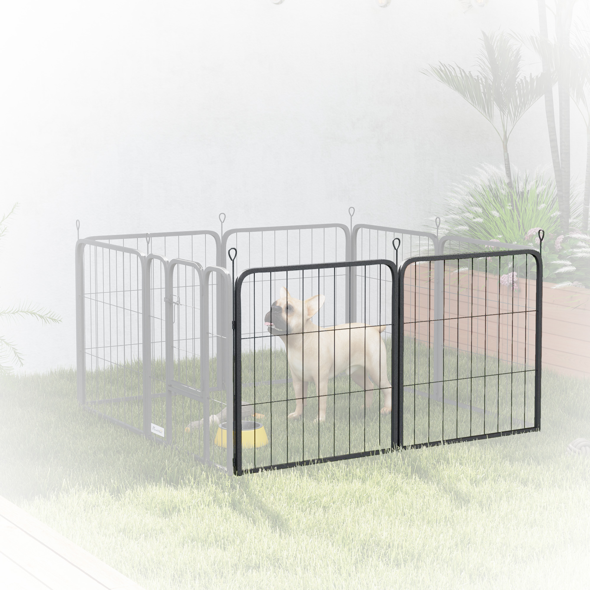 Two-Piece Dog Pen Expansion Pack For Small Dogs,60cm Tall Animal With Three — image 3