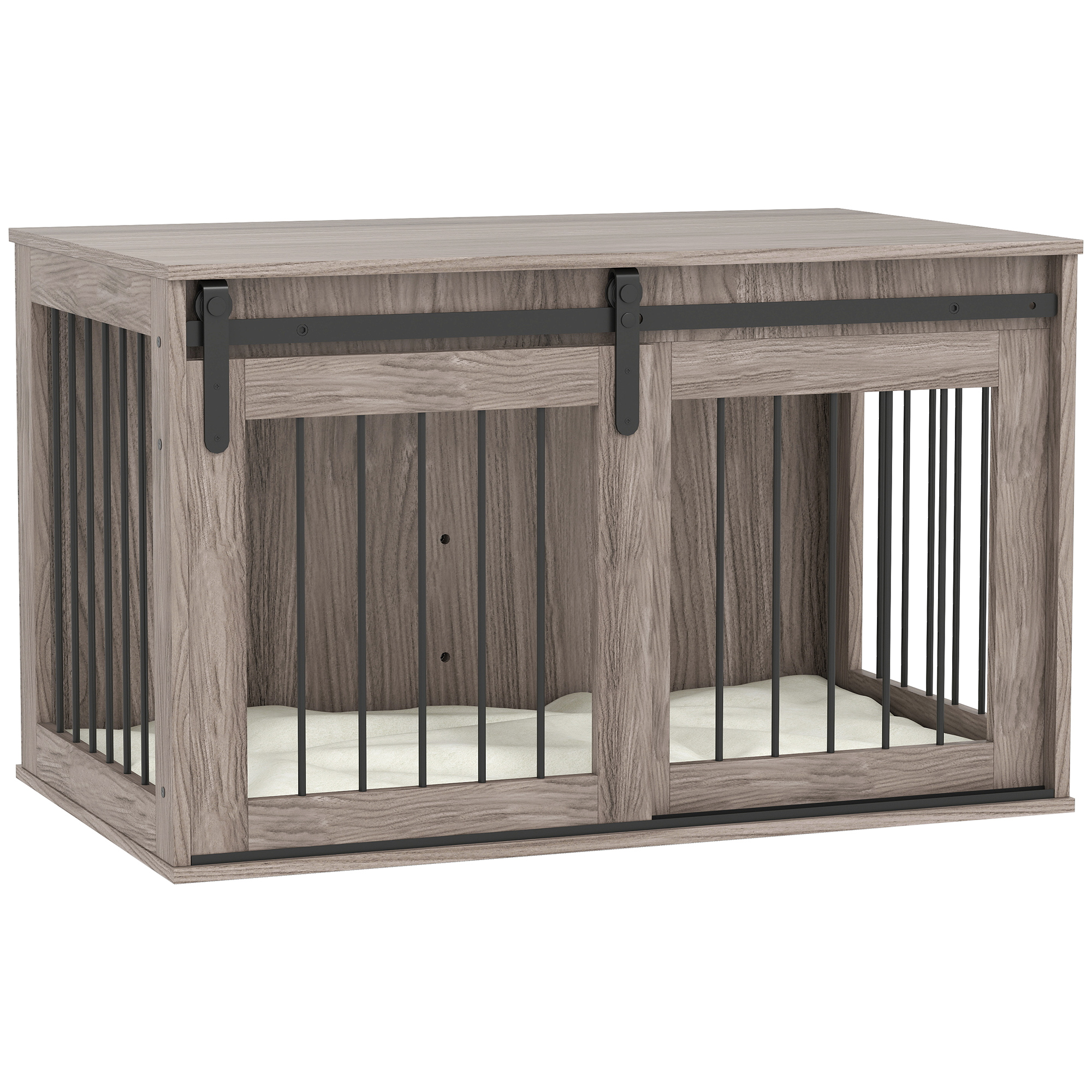 118cm Extra Large Dog - Walnut Brown-Dog Cage Furniture With Detachable Cushion, Suitable For Oversized Dogs detail photo 13