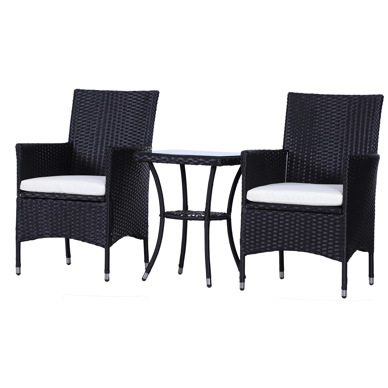 Three Piece Rattan Dining Table And Chair Set, Willow Garden Furniture — image 4