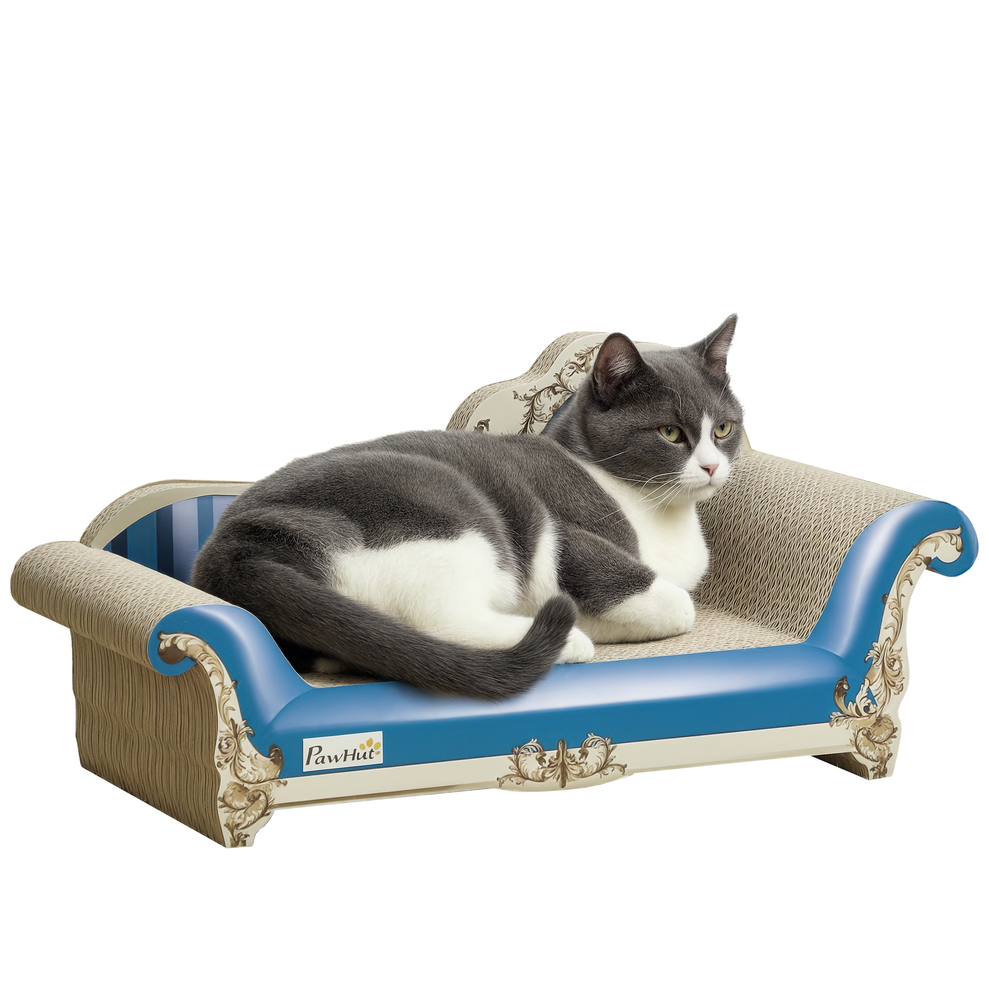 2-in-1 Cat Scratching Board With Catnip For Indoor Cats,26.5 X 57 X 26.5cm,Blue — image 5