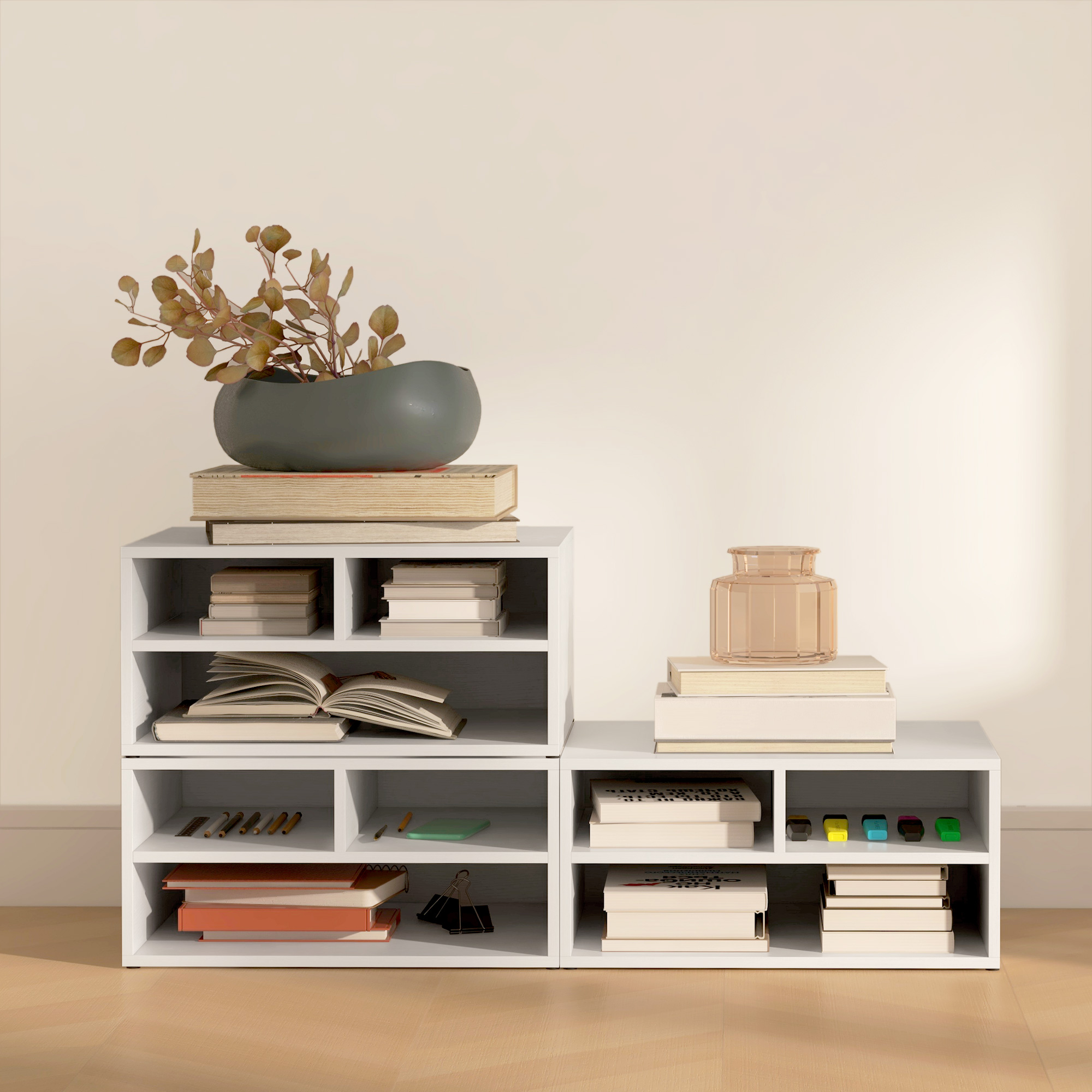 Three-Compartment Printer Storage Cabinet-White — image 3