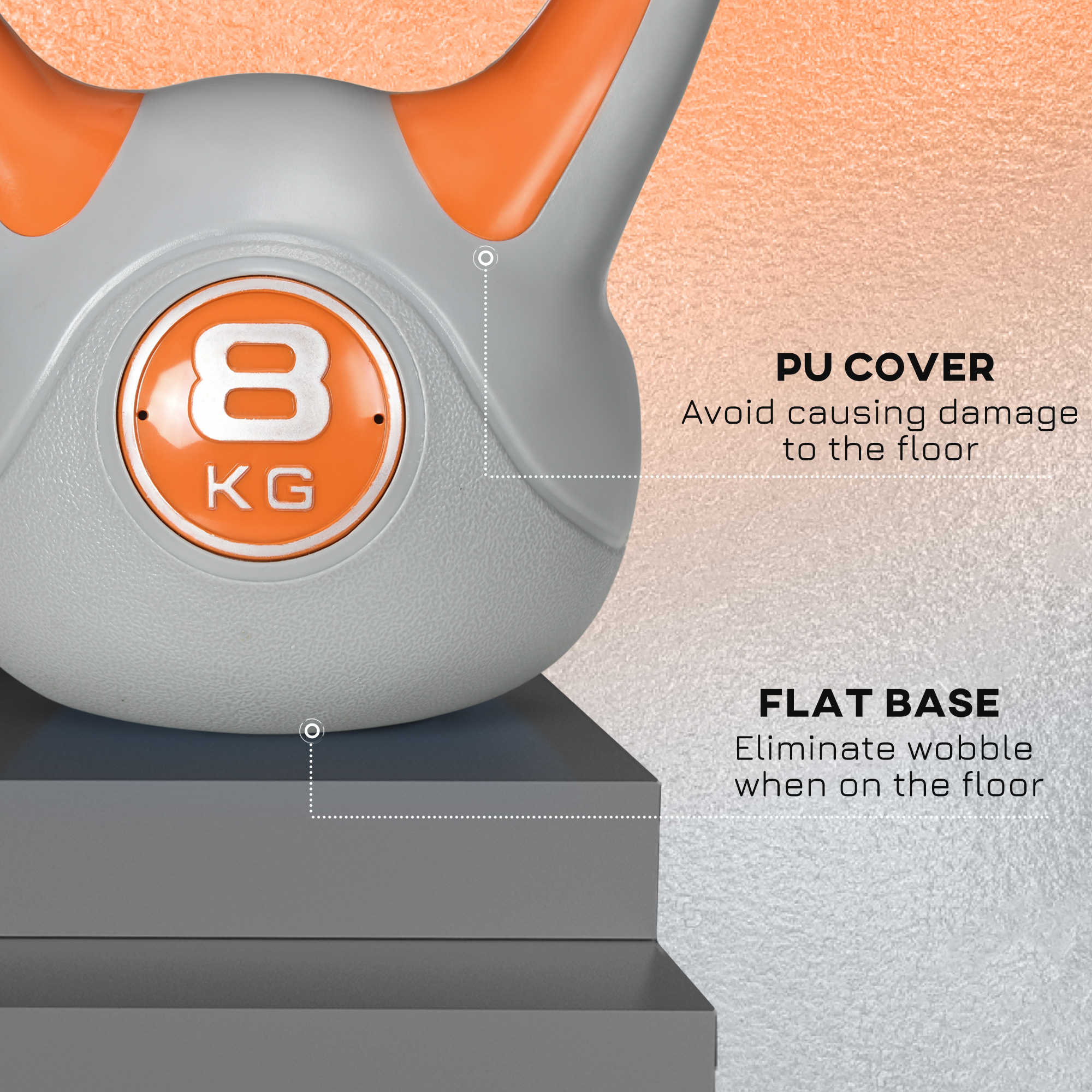 Kettlebell,8kg Kettle Bells With Handle For Home Gym Weight Lifting — image 4