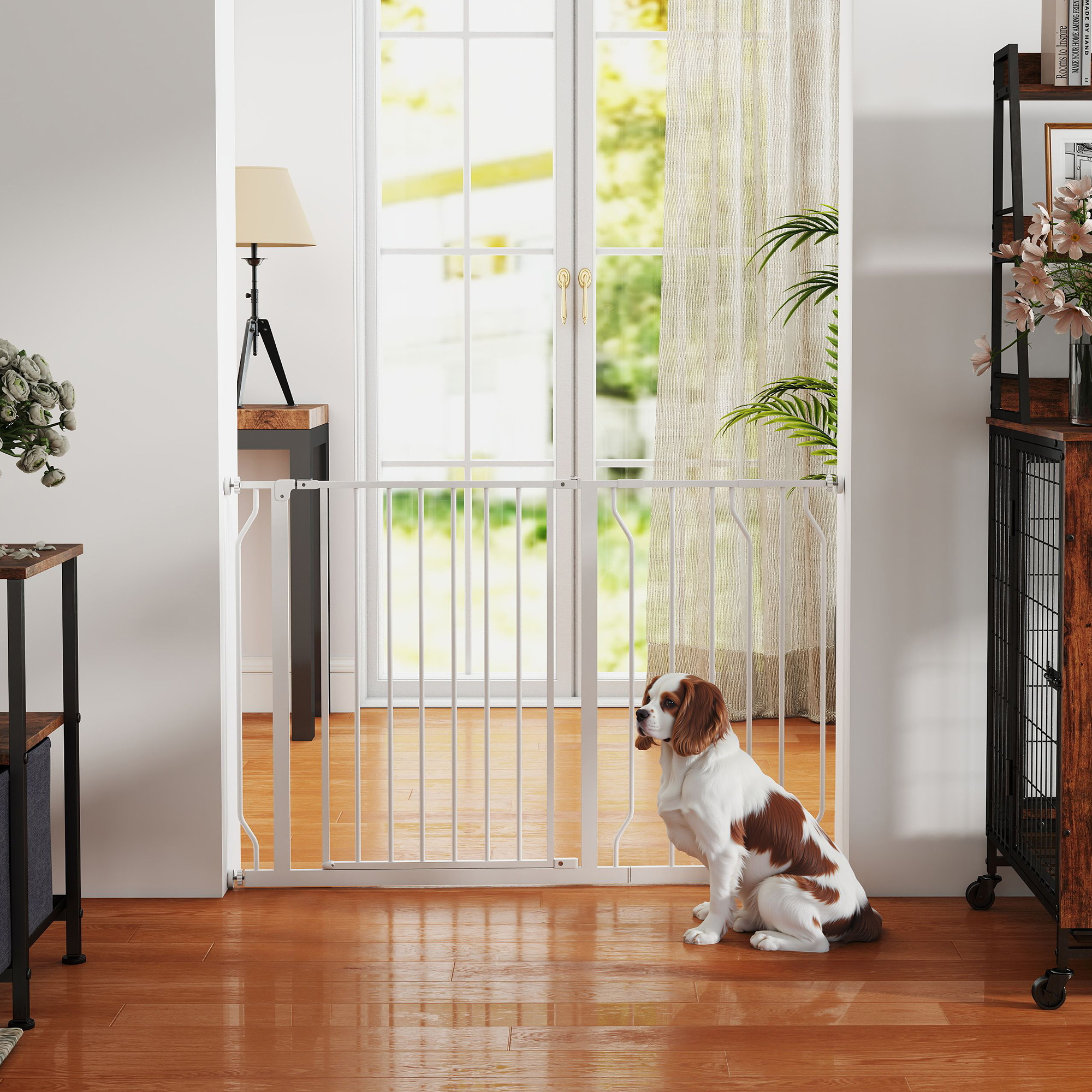 Wide Dog Safety Gate,with Door Pressure,for Doorways,Hallways,Staircases-White — image 3