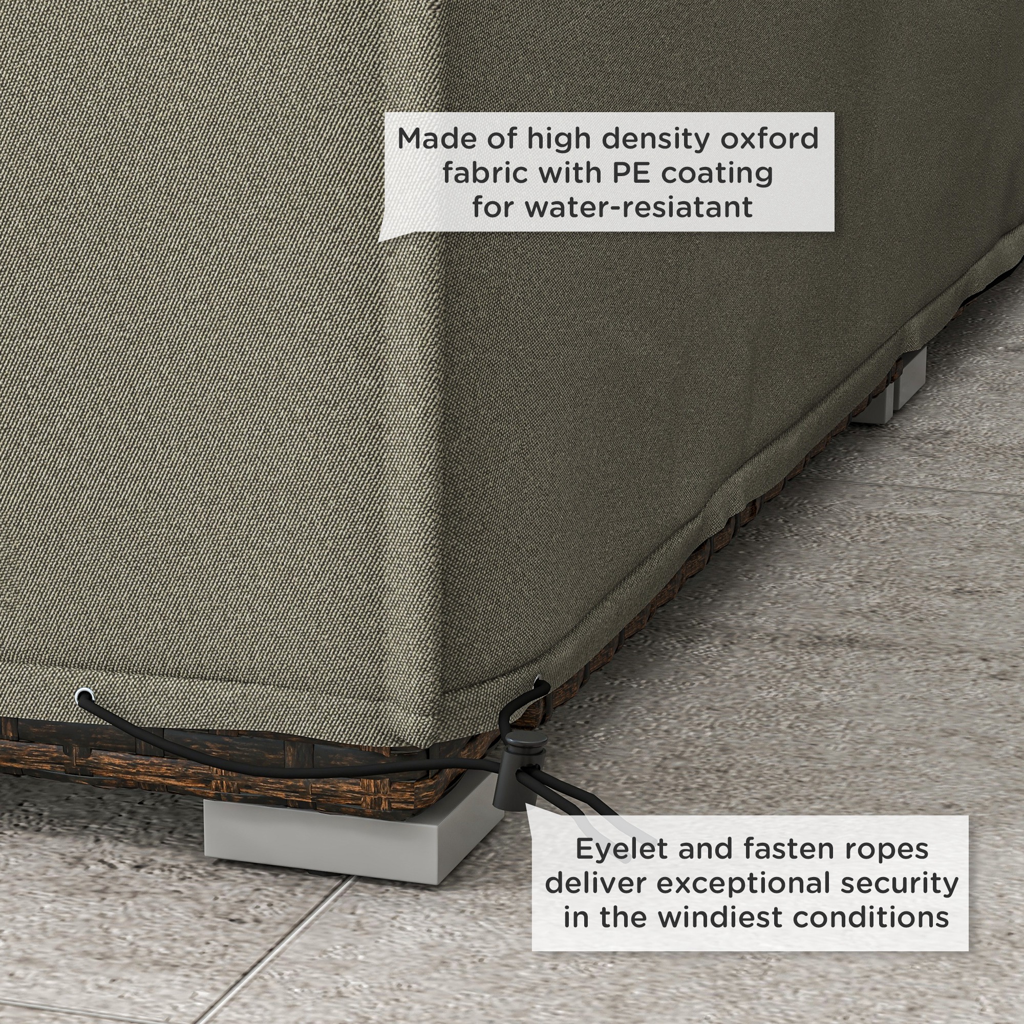 155 X 222cm Waterproof Furniture Cover-Grey