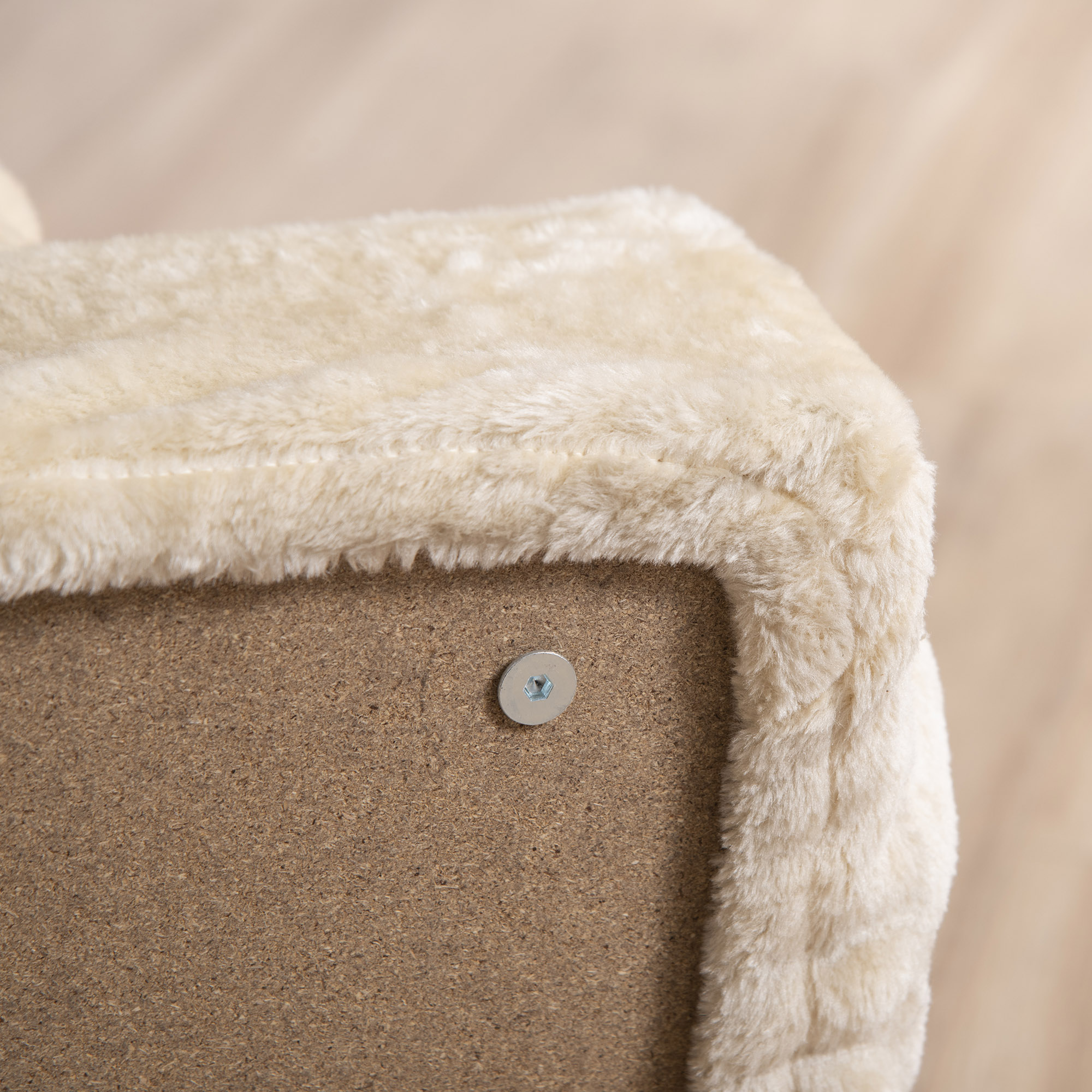 Four-Step Dog Stairs,with Washable Plush Cover,for High Bed Sofa,Dog Stairs For Small Dog And Cat-Beige detail photo 2