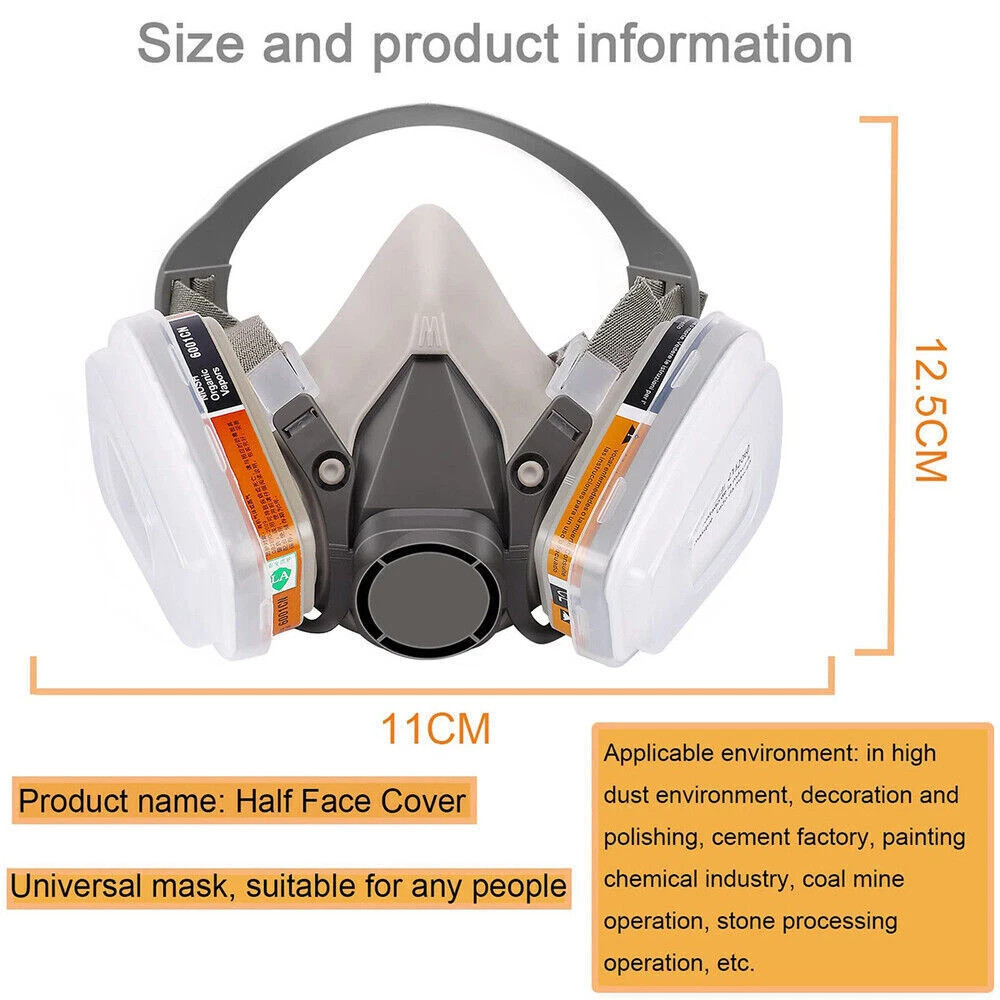 17PCS 6200 Respirator Mask Anti-Dust Gas For Spray Painting Sanding Dust — image 2