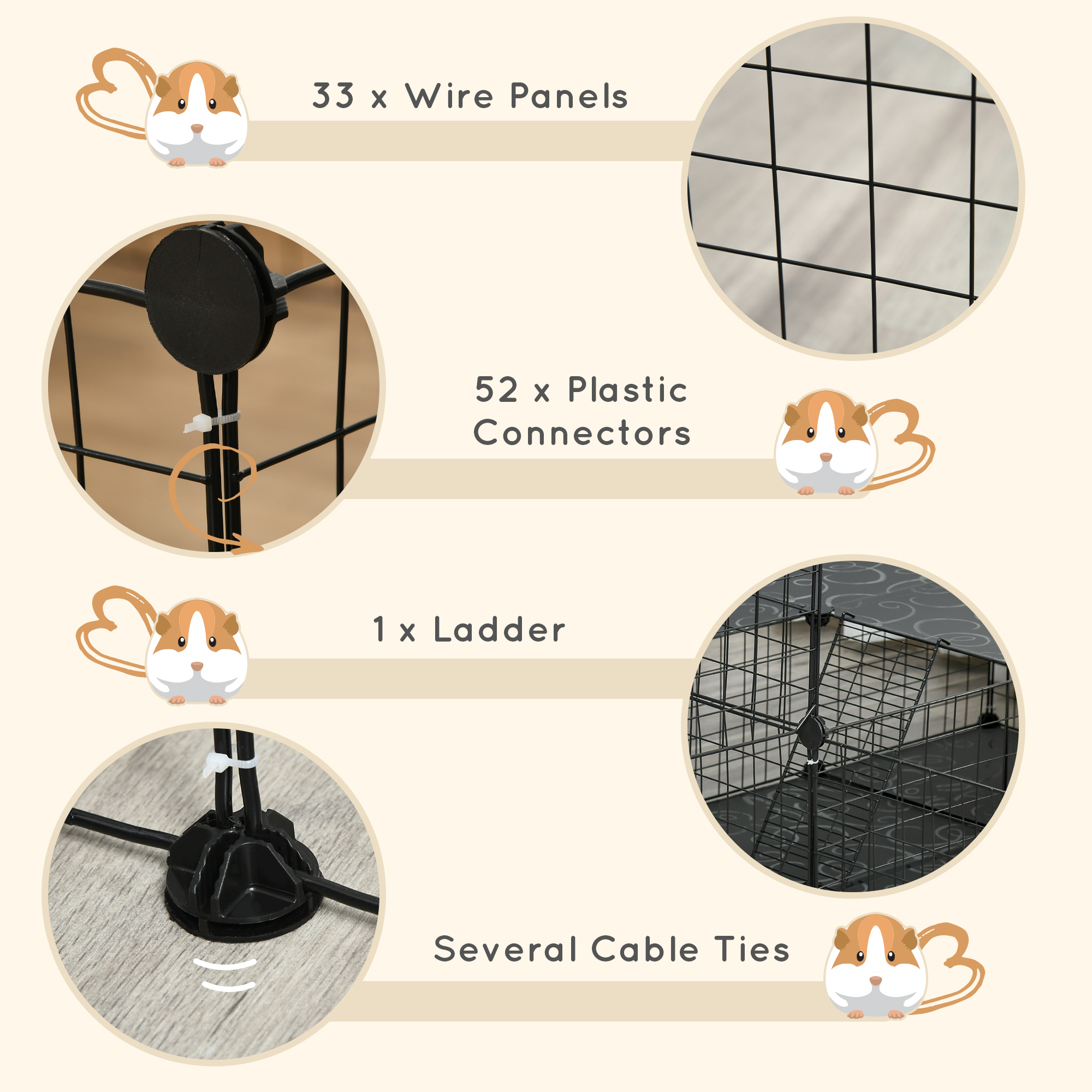 Pet Playpen With Door,Guinea Pigs Metal Mesh Cage For Small — image 4