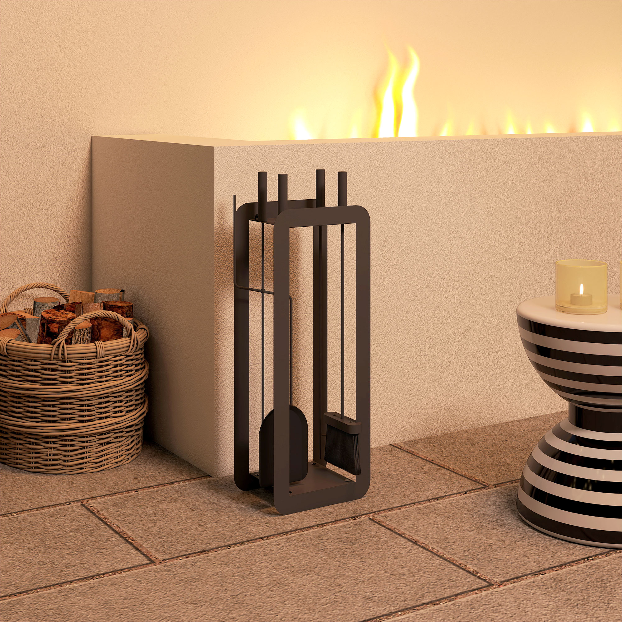 5 pieces fireplace companion set,metal fireplace