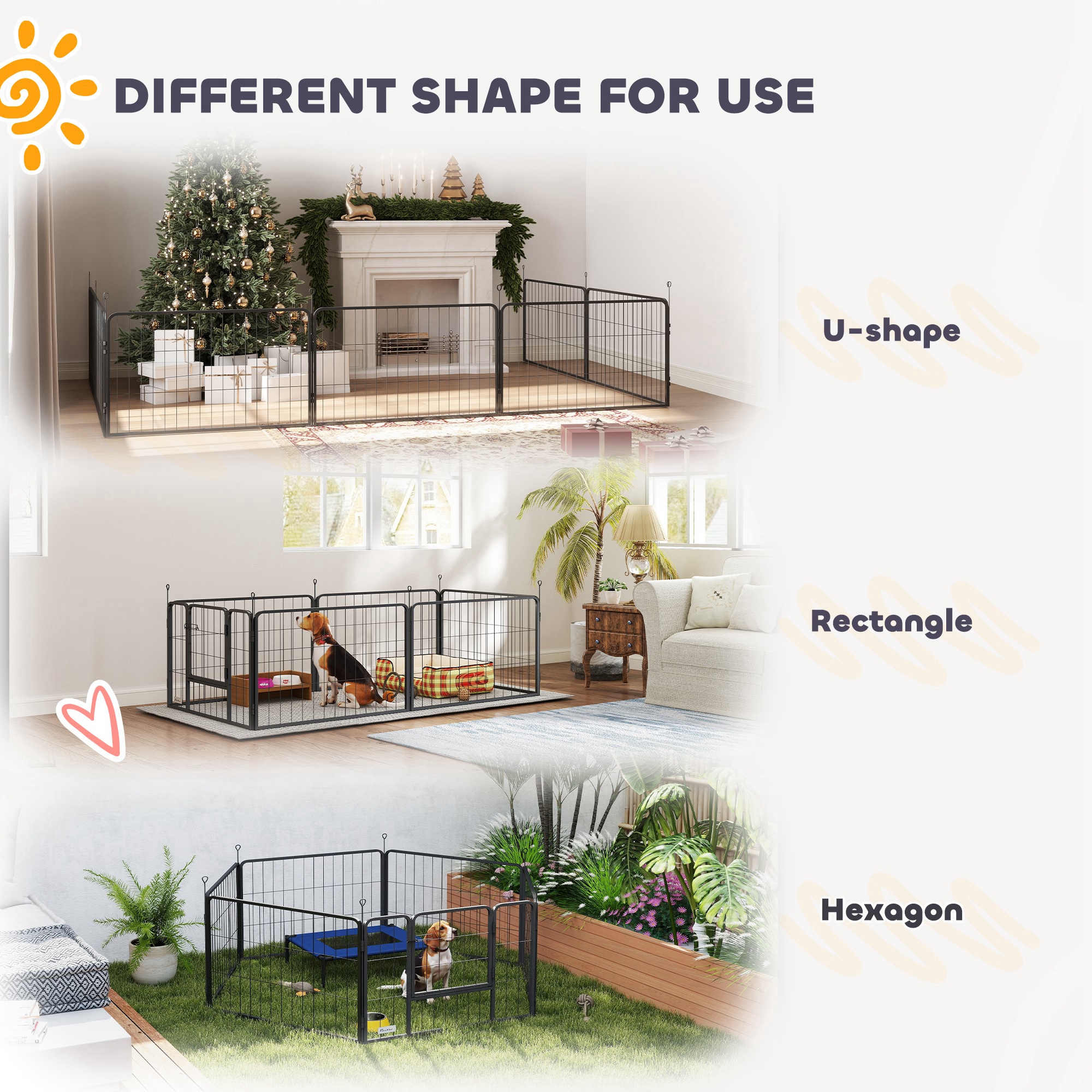 Seven-Panel Dog Whelping Box,Dog Playpen With Washable Pads,Wind-Resistant — image 2