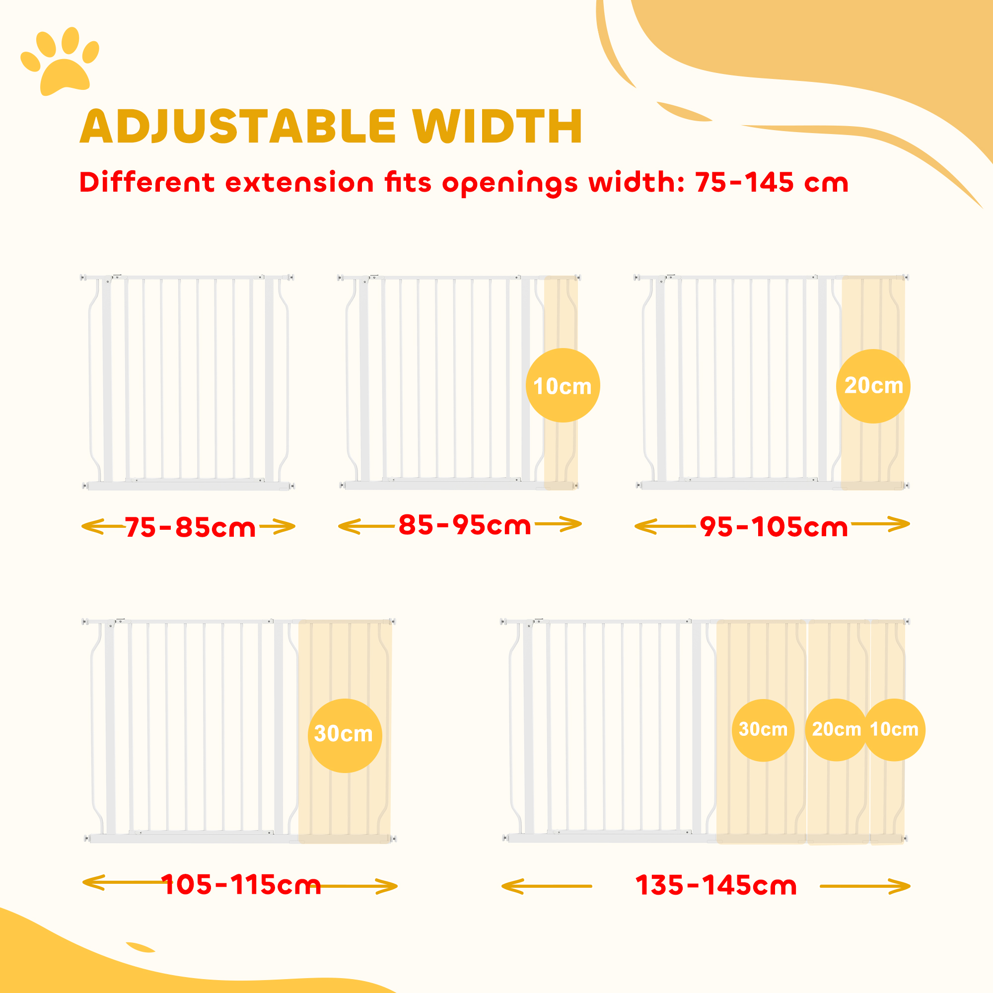 Extra Wide Dog Safety Gate,with Door Pressure,for — image 3