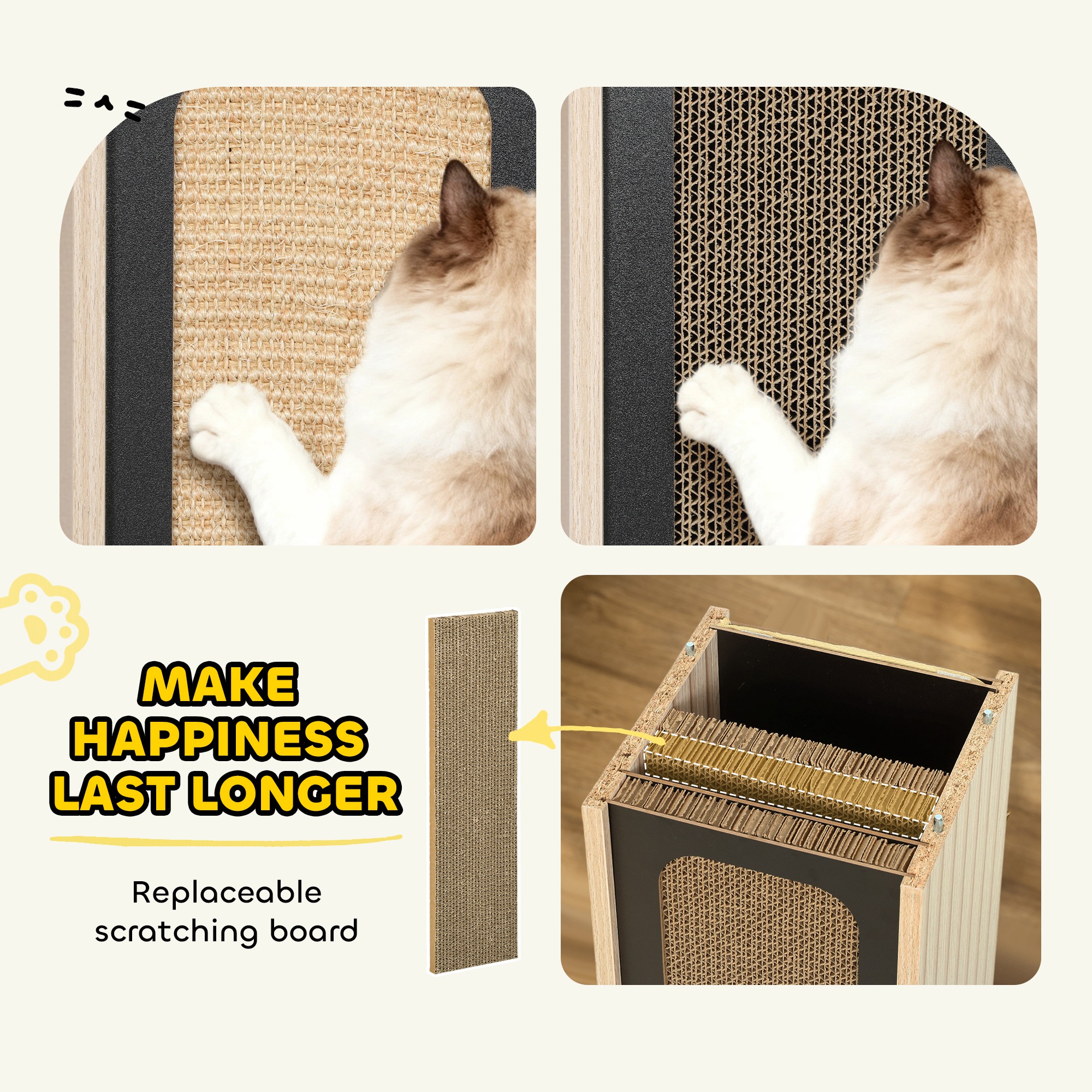 63cm Cat Scratching Post,Cat Scratcher With Replaceable