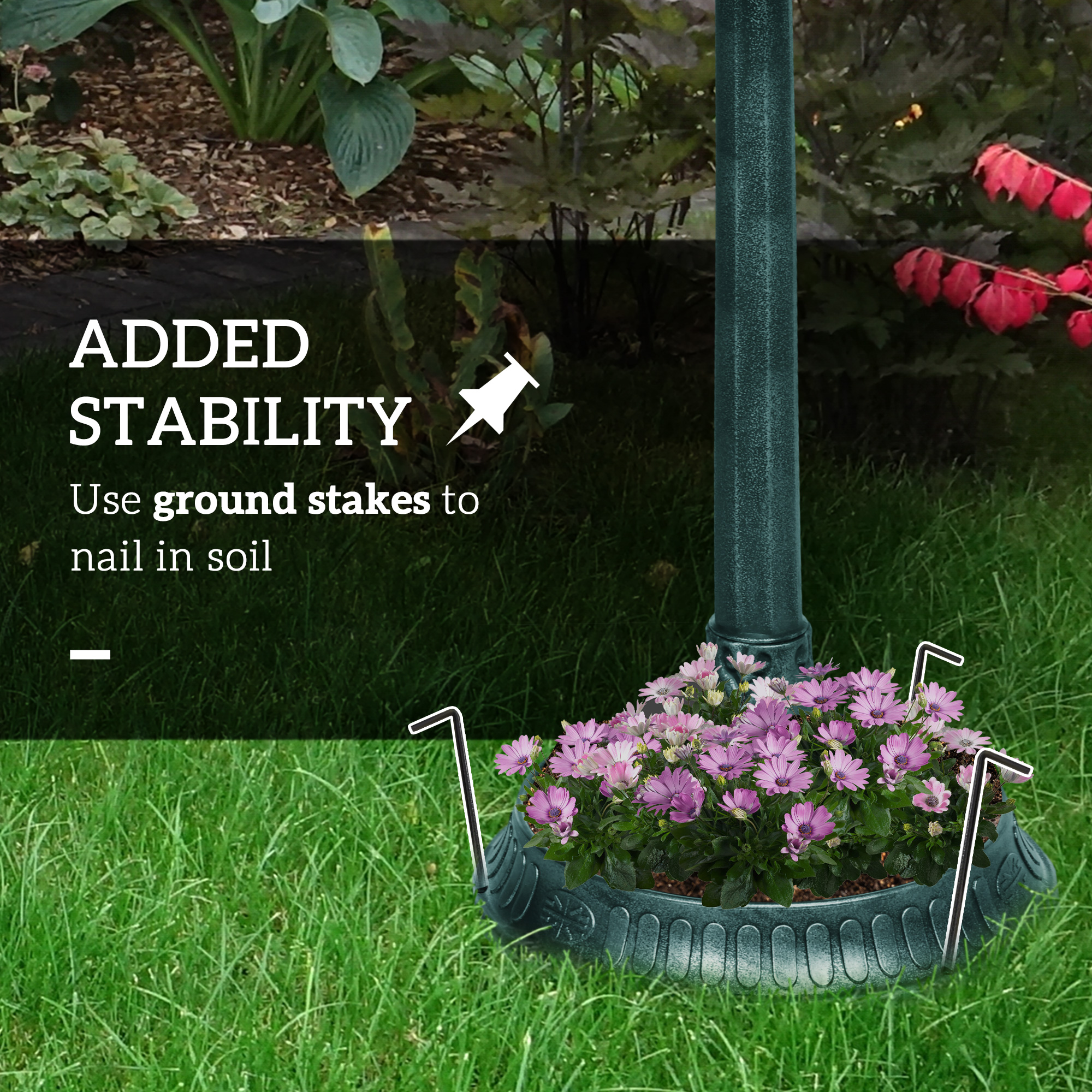 Outsunny 81cm Tall Bird Bath With 2 Decorative