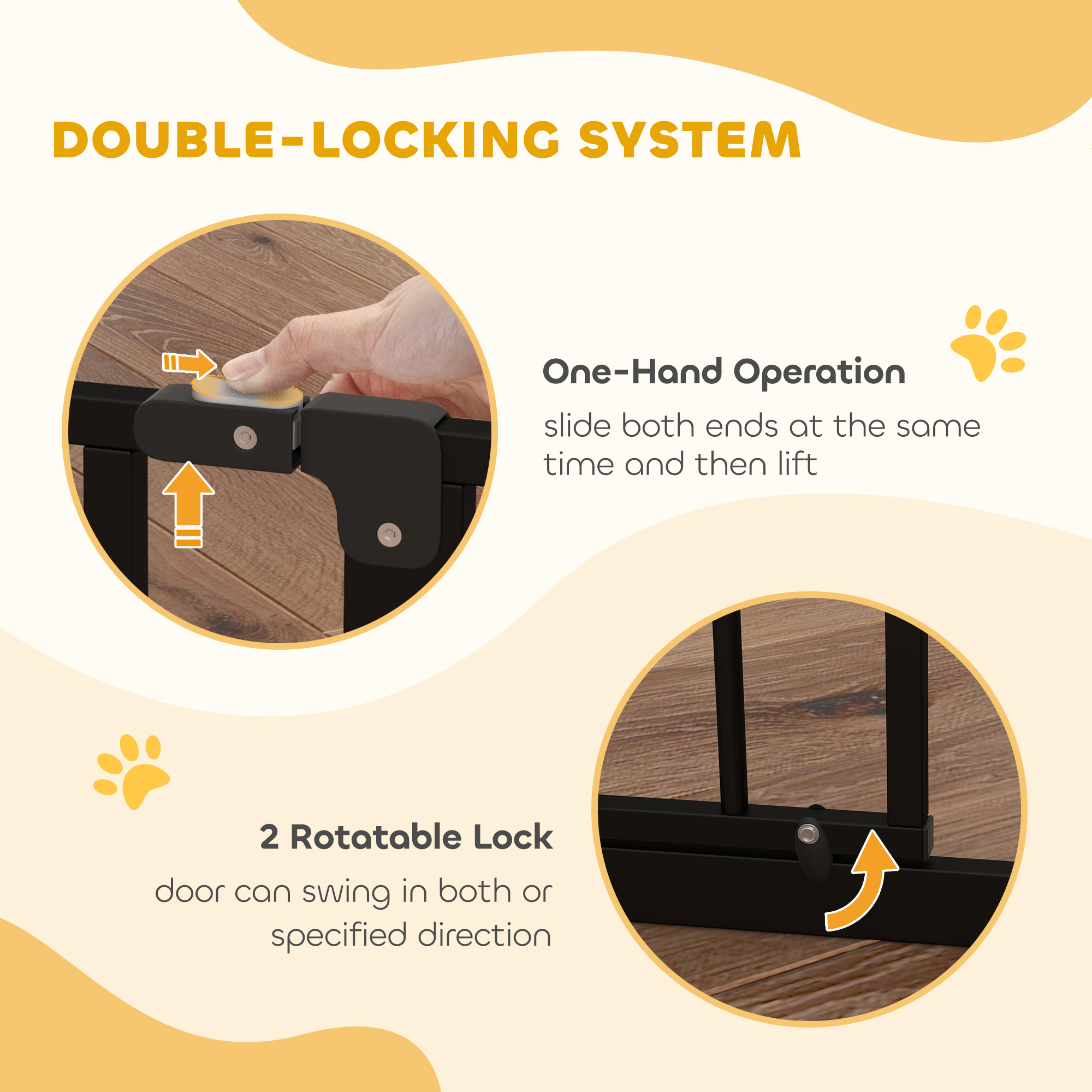 Wide Dog Safety Gate,with Door Pressure,for Doorways,Hallways,Staircases-Black — image 4