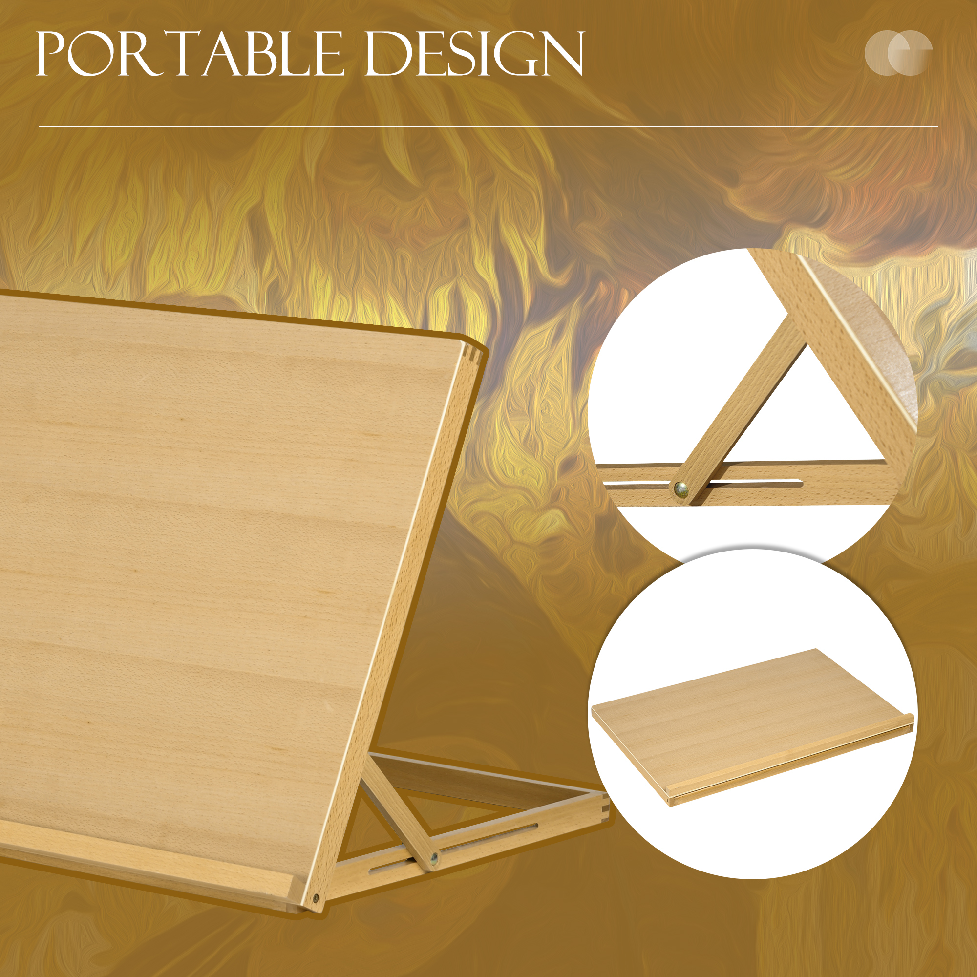 Vinsetto A2 Table Easel,Wooden Drawing Board,Adjustable Desktop Workstation — image 4