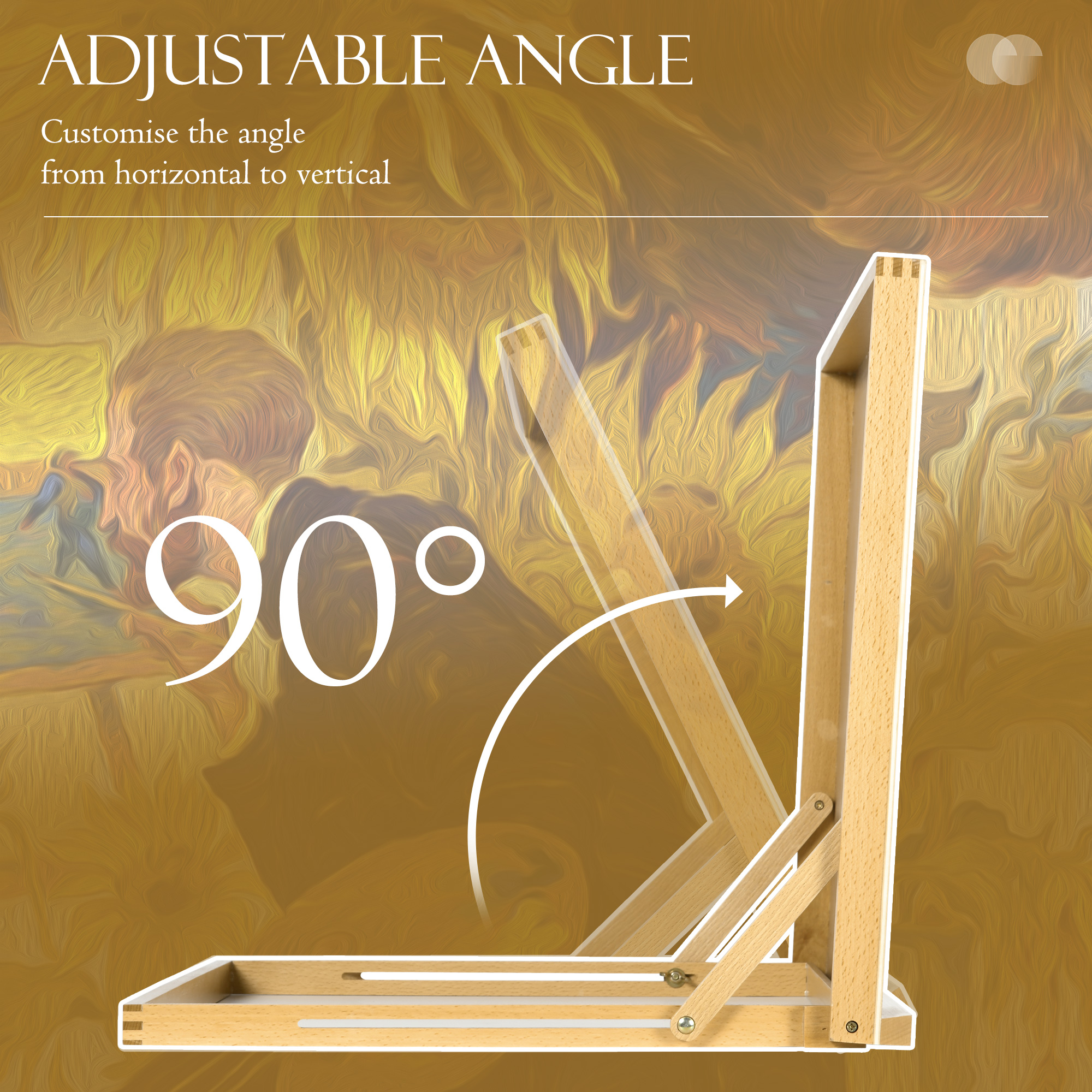 Vinsetto A2 Table Easel,Wooden Drawing Board,Adjustable Desktop Workstation