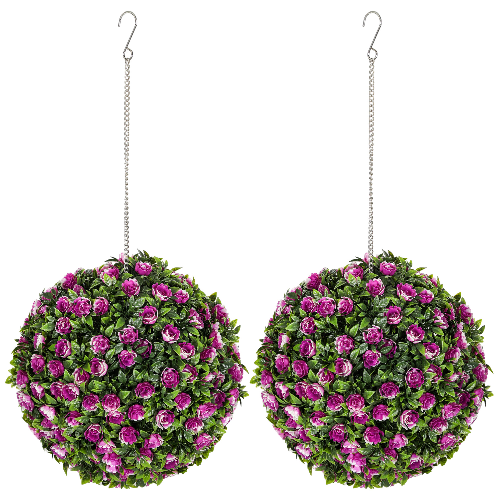 Set Of 2 Decorative Artificial Plants,UV-protected Plant Topiary Rose — image 3