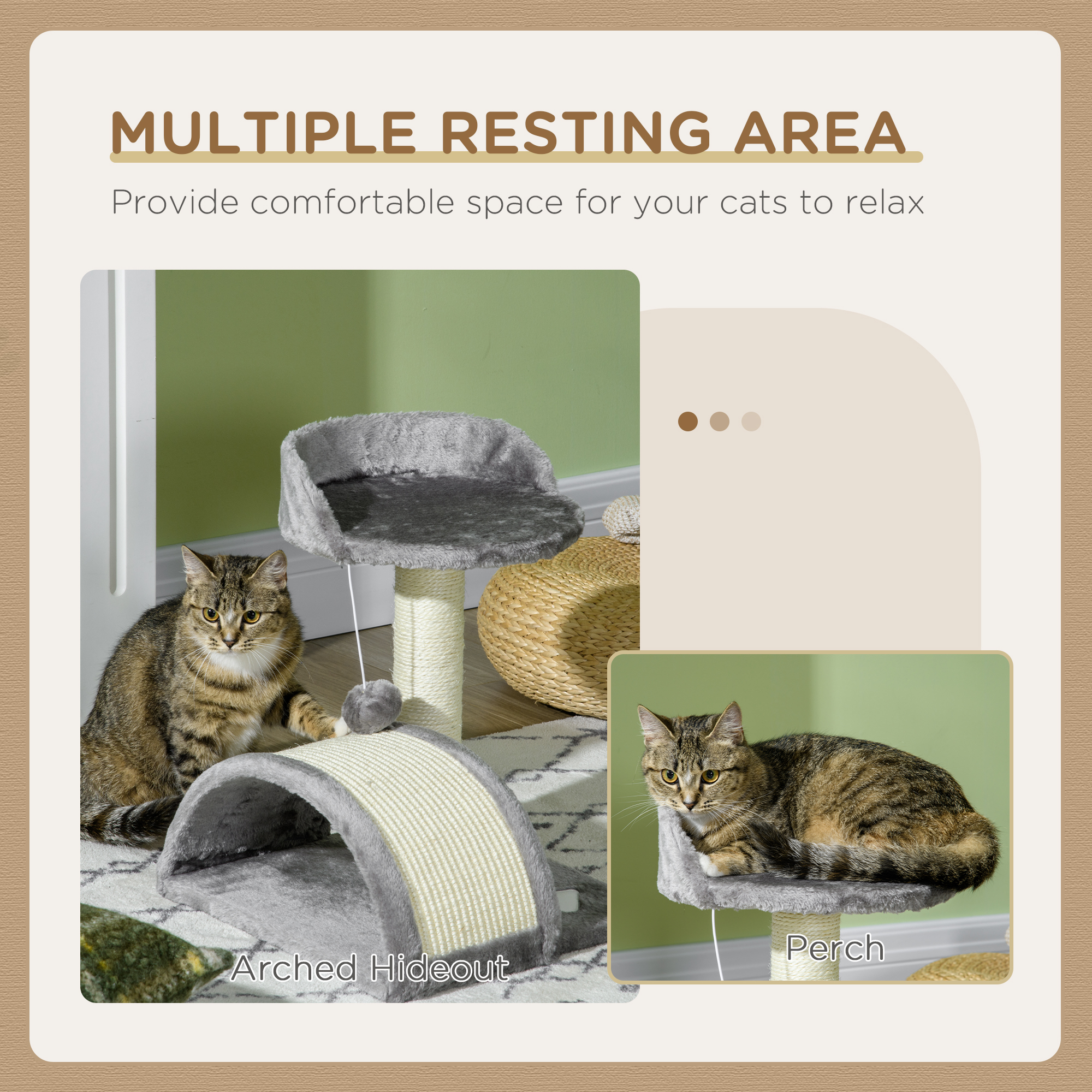 Cat Tree,Kitten Scratcher Activity Centre,with Sisal Scratching Post,Toy — image 2