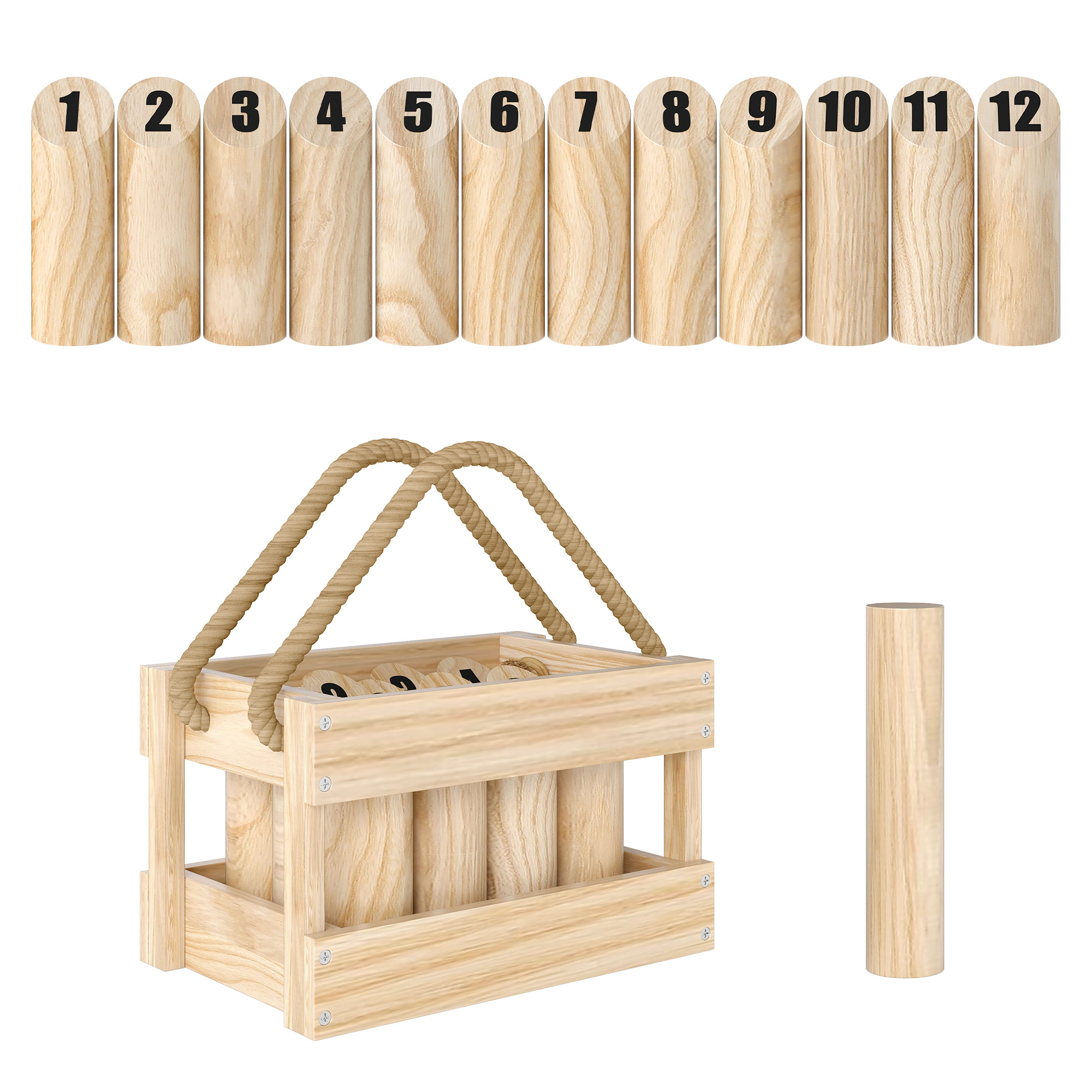 12 wooden stick throwing games, 1 throwing needle