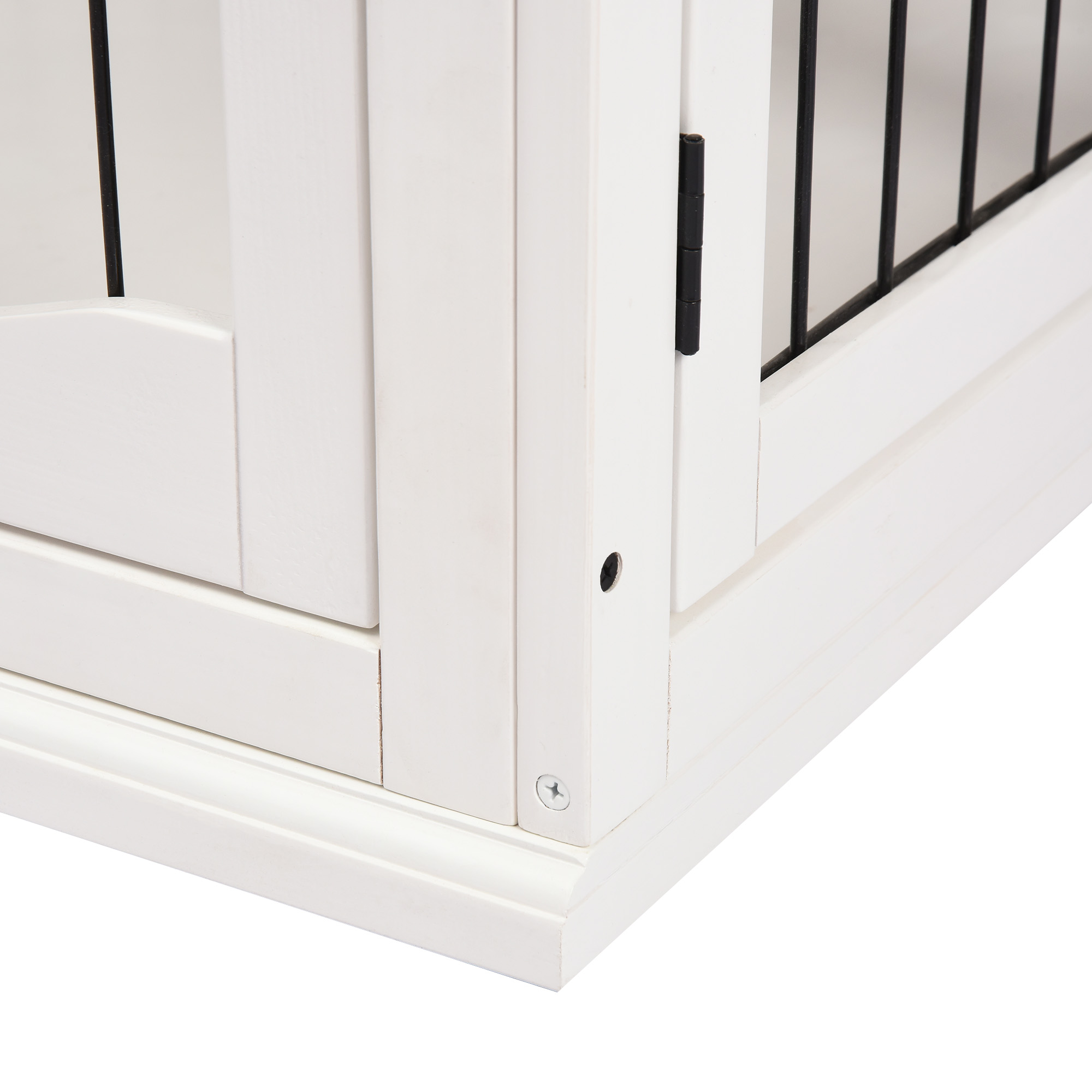 Dog Crate Furniture,Puppy Crate End Table,Pet Kennel House With 2 Doors For Medium And Small Dogs,81 X 58.5 X 66 Cm,White detail photo 12