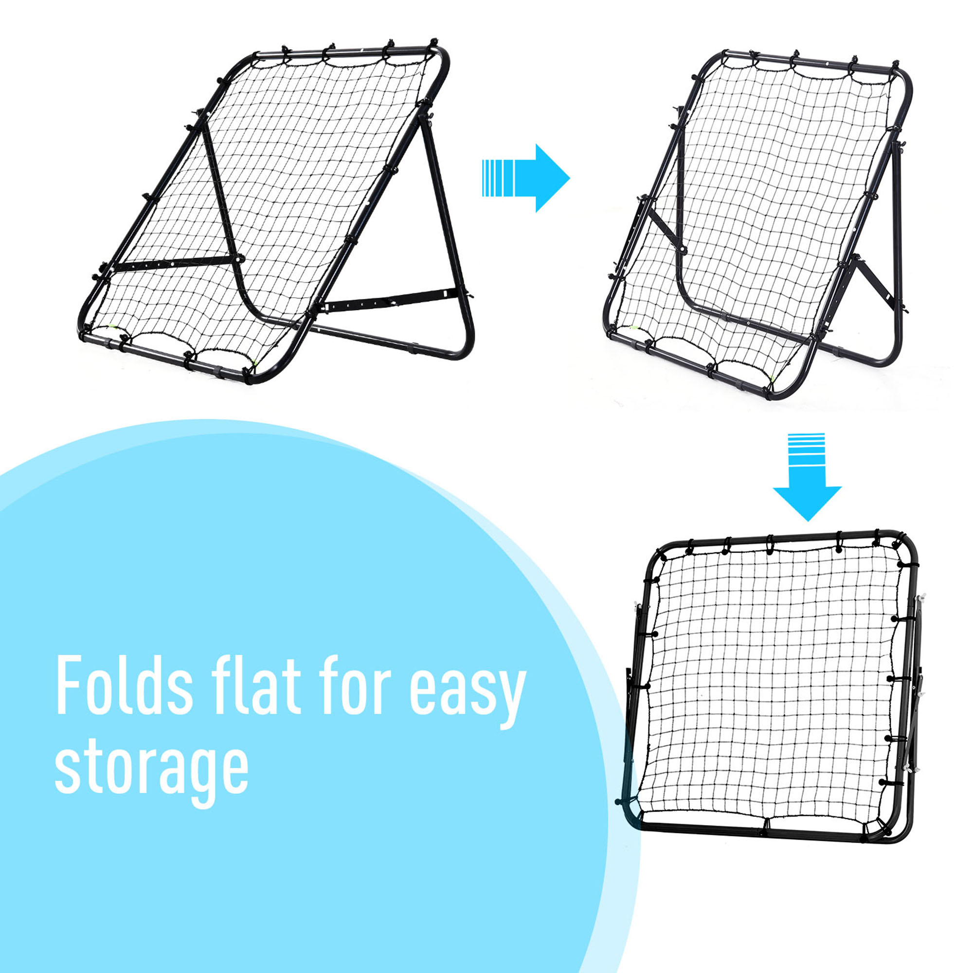 Adjustable Rebounder Net Kickback Target Goal For Teens Adults Training,Black — image 3