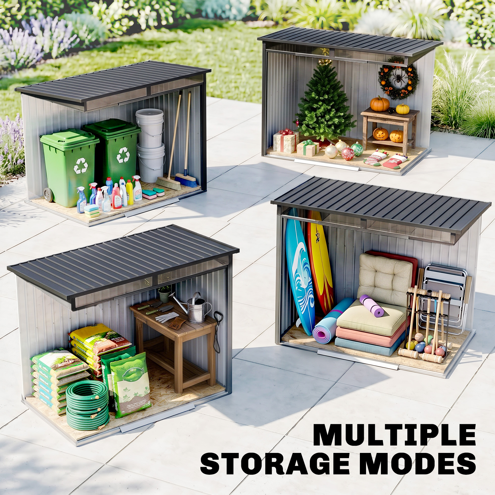 6.5 X 4-foot Galvanized Metal Shed With Foundation Kit,