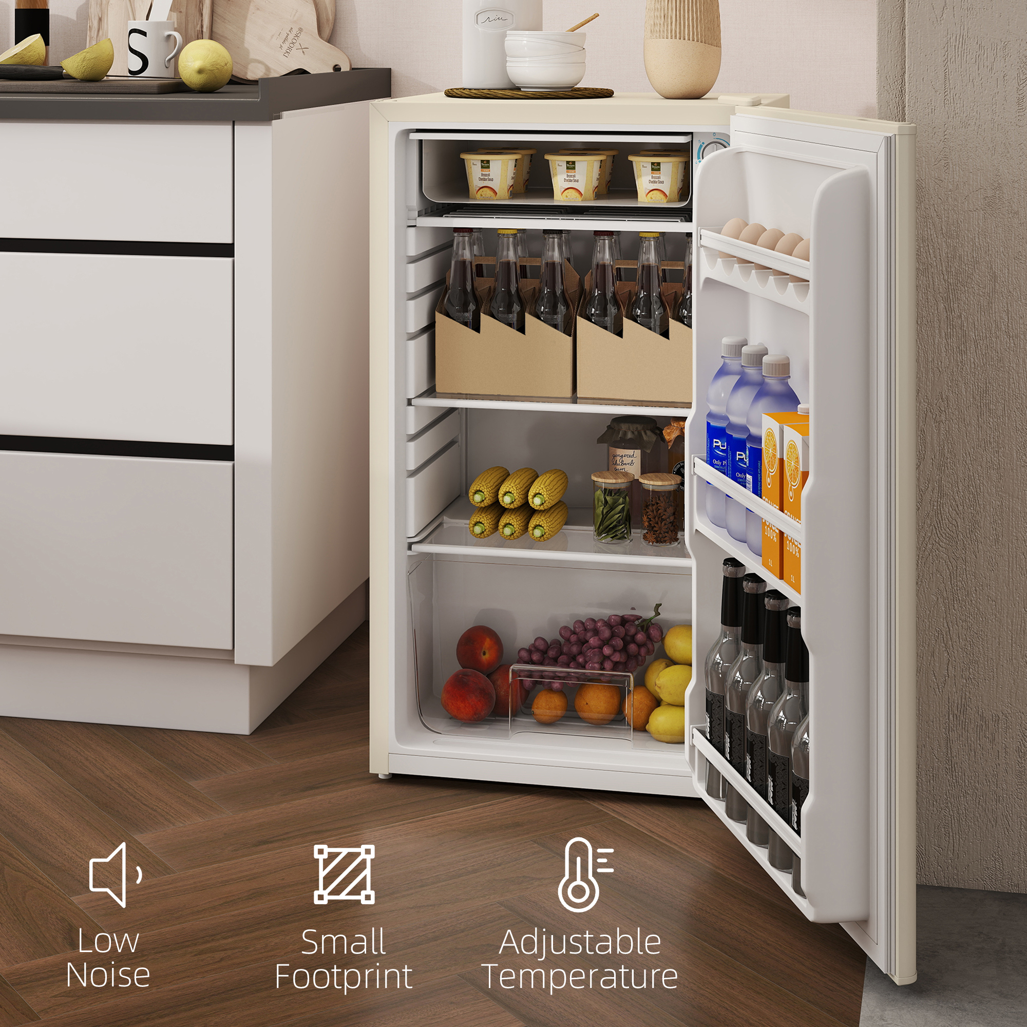 Under Counter Fridge,91L Small Fridge With Chiller Box,Removable — image 4