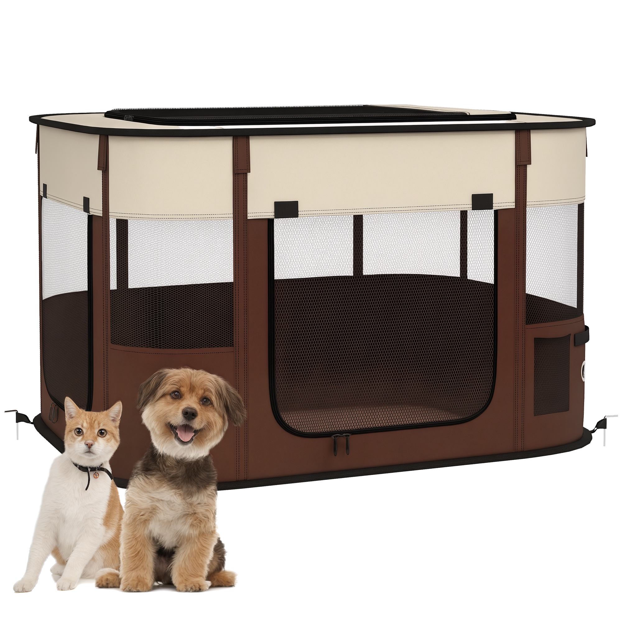 Foldable Dog Pen With Storage Bag For Indoor/Outdoor Use,Portable Pet — image 3