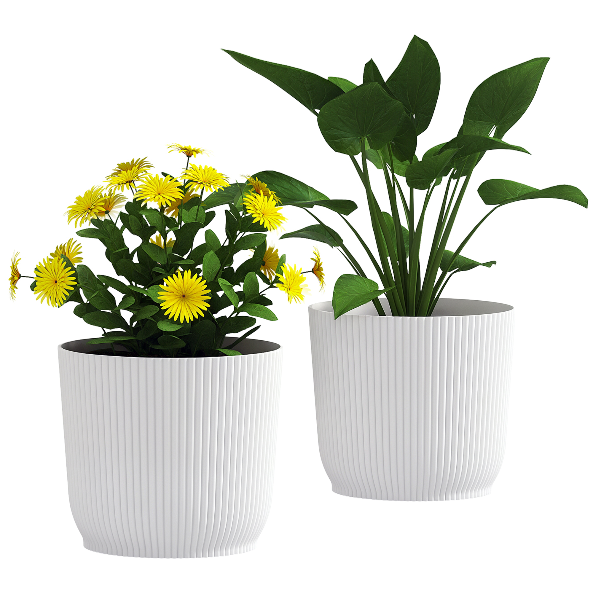 Set Of Two Ф22cm Planters-White — image 2