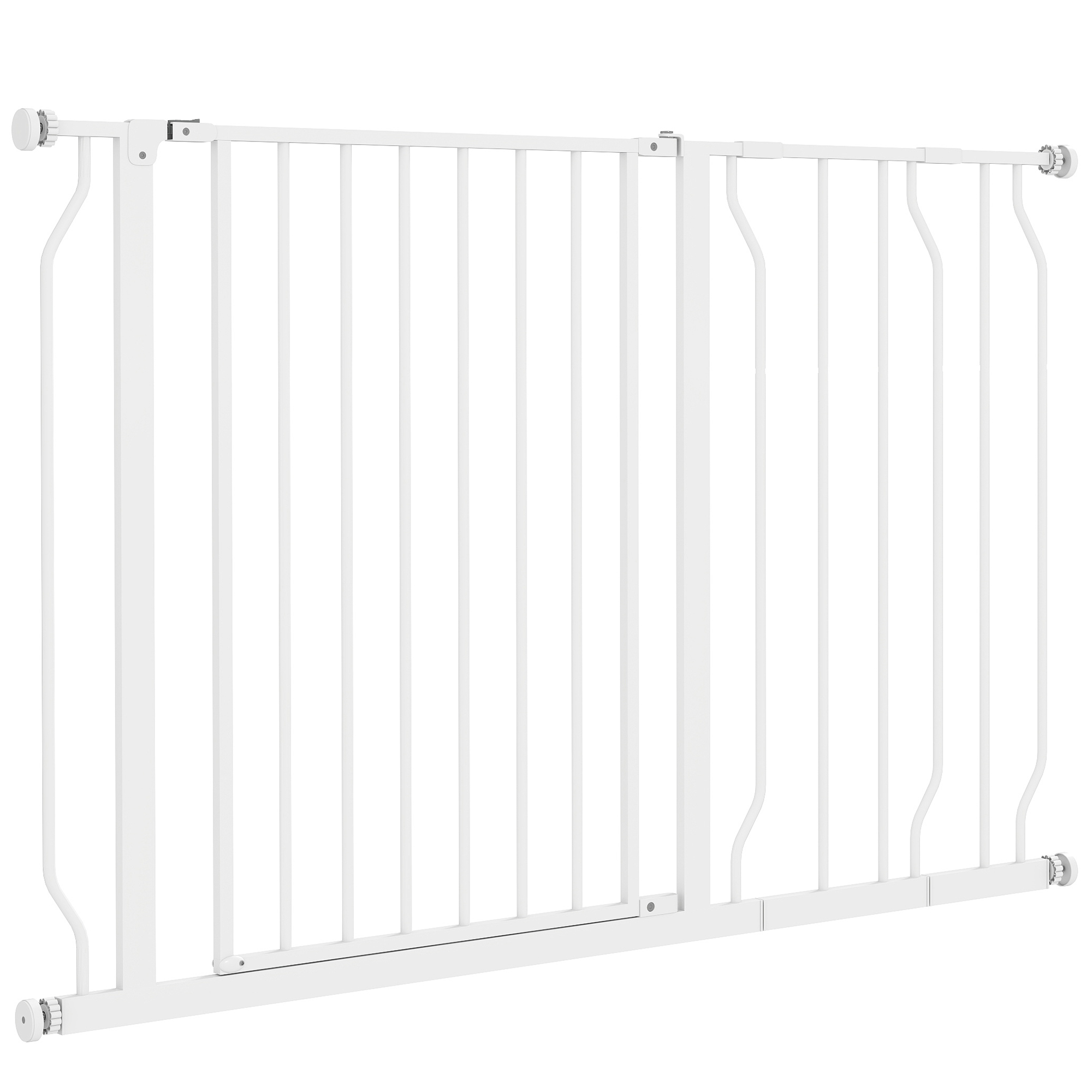 Wide Dog Safety Gate,with Door Pressure,for Doorways,Hallways,Staircases-White