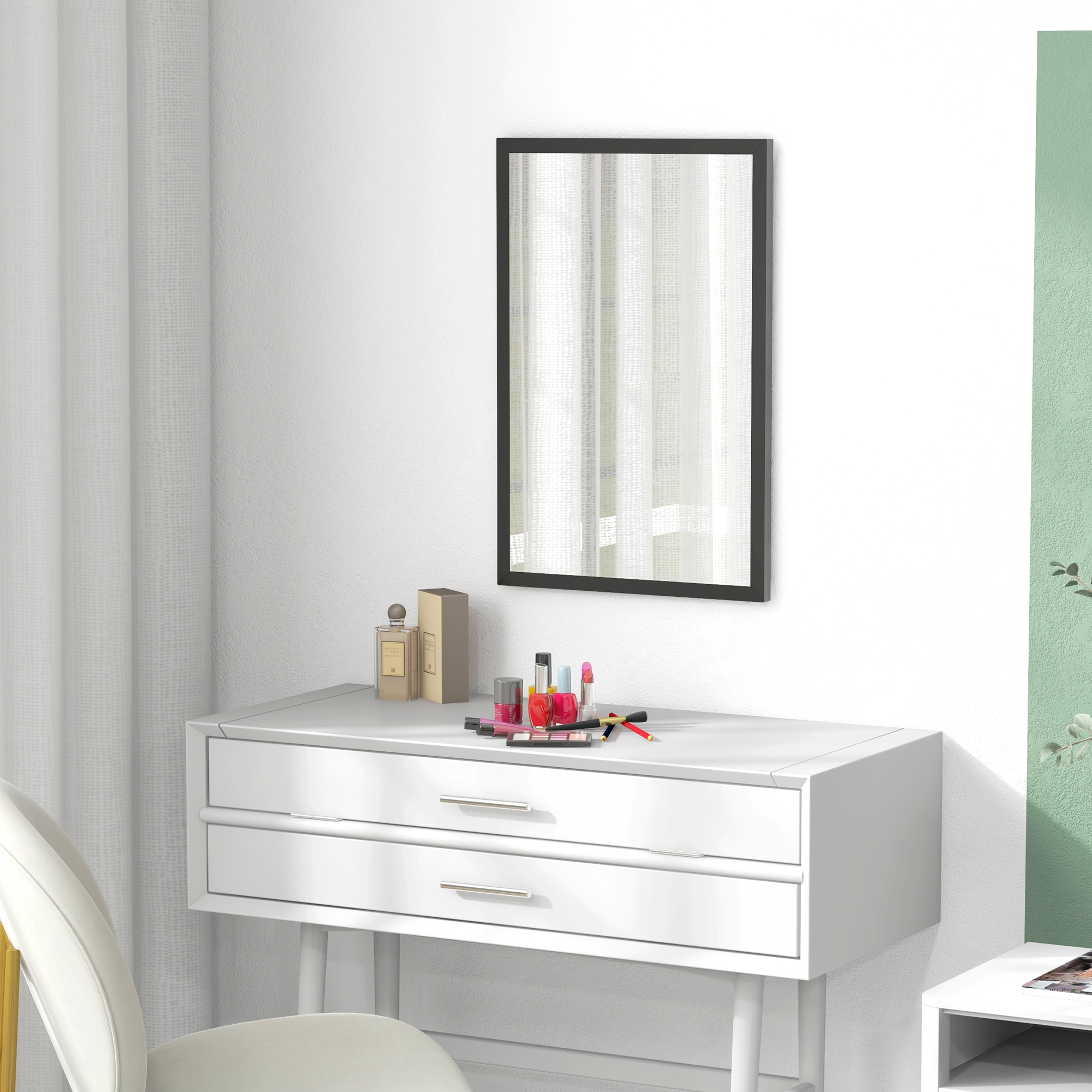 Wall Bathroom Mirror,60 X 40 Cm Wall-Mounted Mirror For Living — image 4