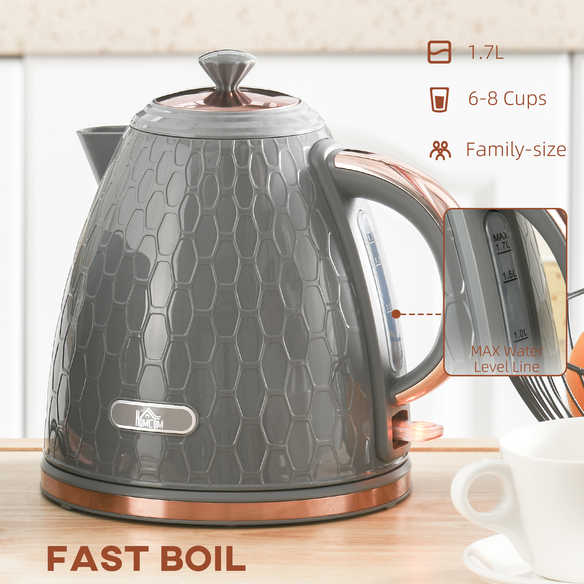 3kW Rapid Boil Honeycomb Kettle-Grey — image 4