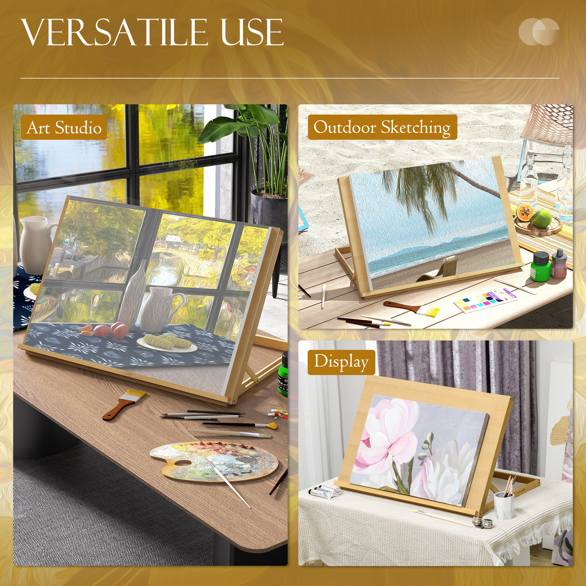 Vinsetto A2 Table Easel,Wooden Drawing Board,Adjustable Desktop Workstation — image 5