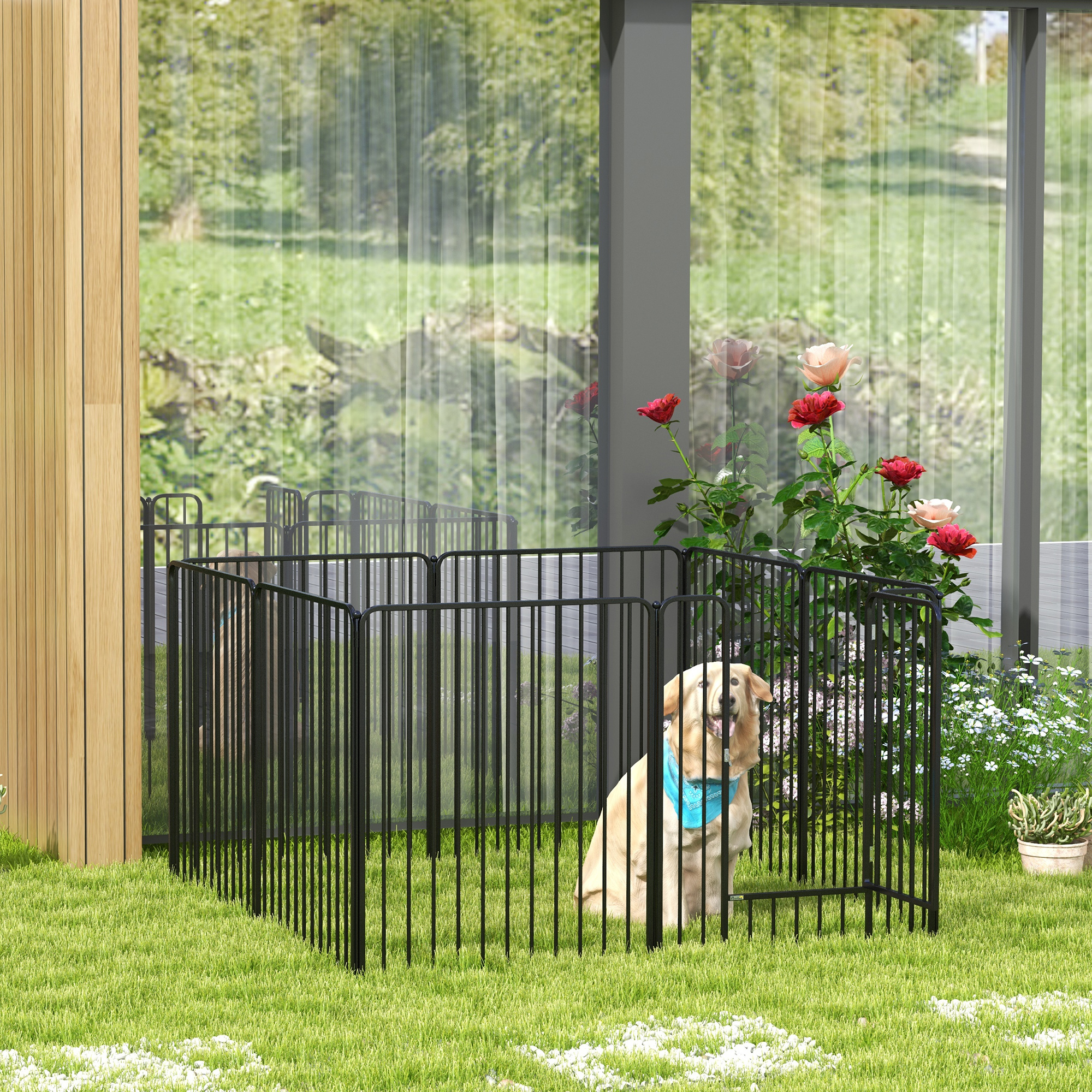 100cm 8 Panels Heavy Duty Dog Pen,Pet Playpen — image 4