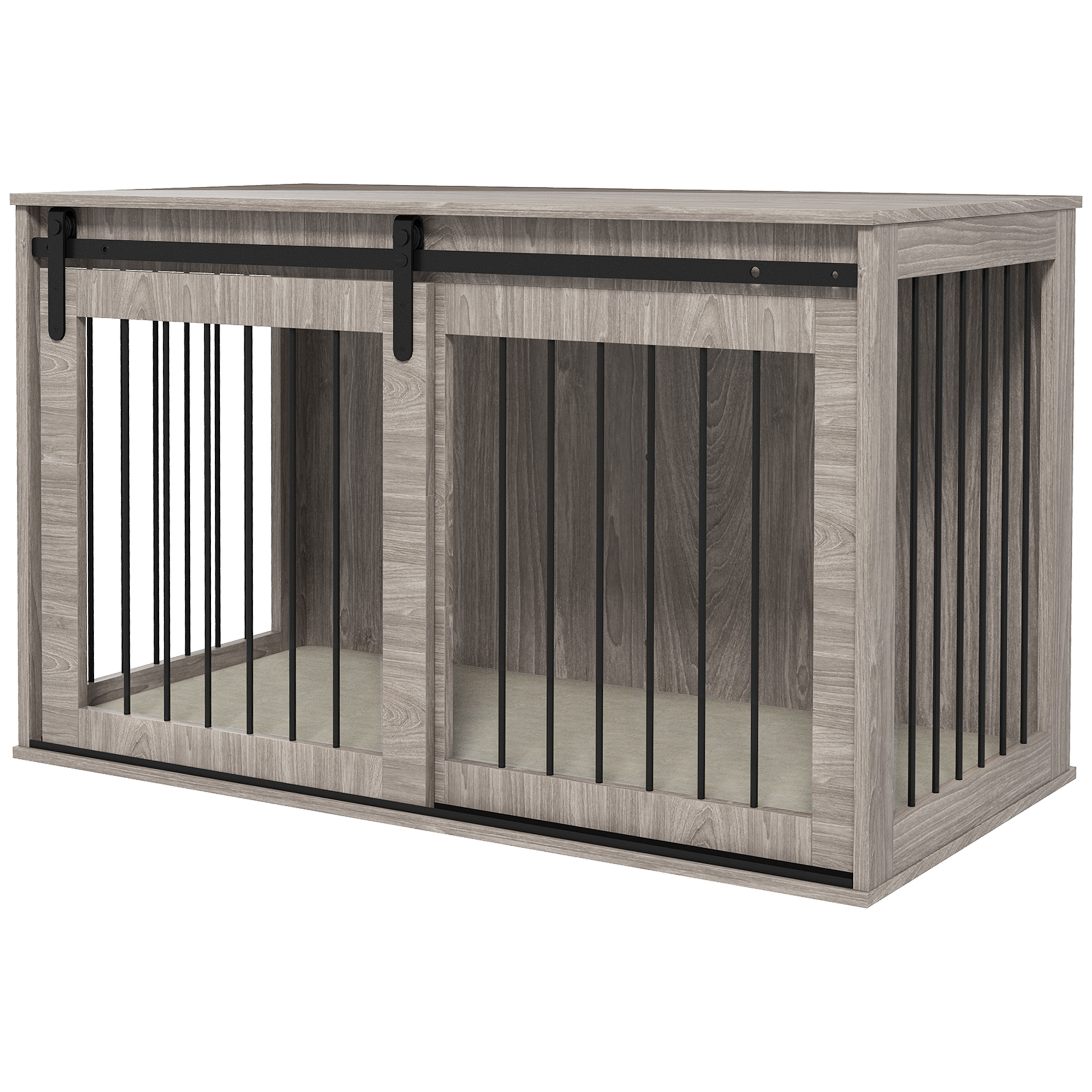 118cm Extra Large Dog - Walnut Brown-Dog Cage Furniture With Detachable Cushion, Suitable For Oversized Dogs detail photo 11