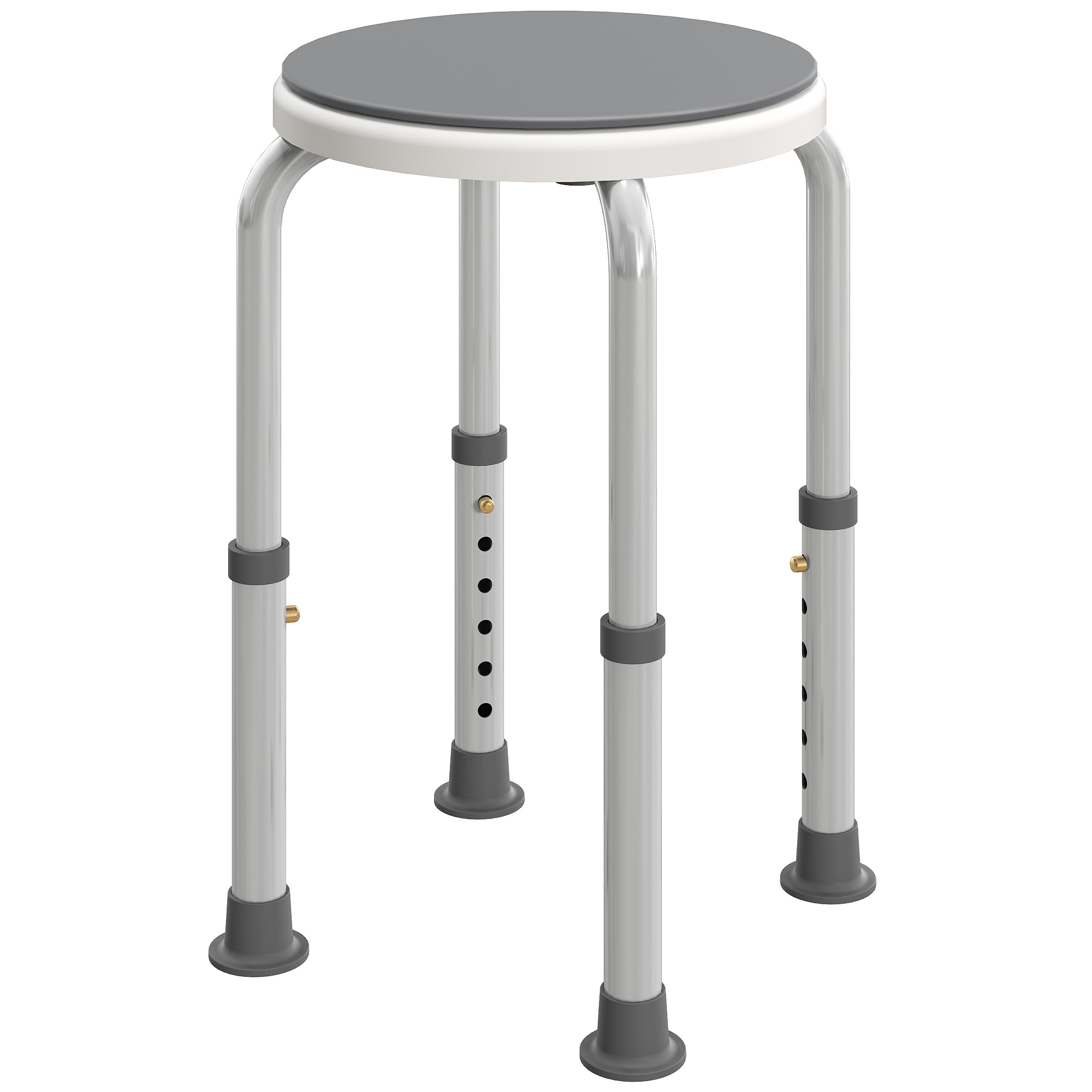 360° Swivel Shower Chair,Height Adjustable Aluminium Stool With Non-Slip Feet