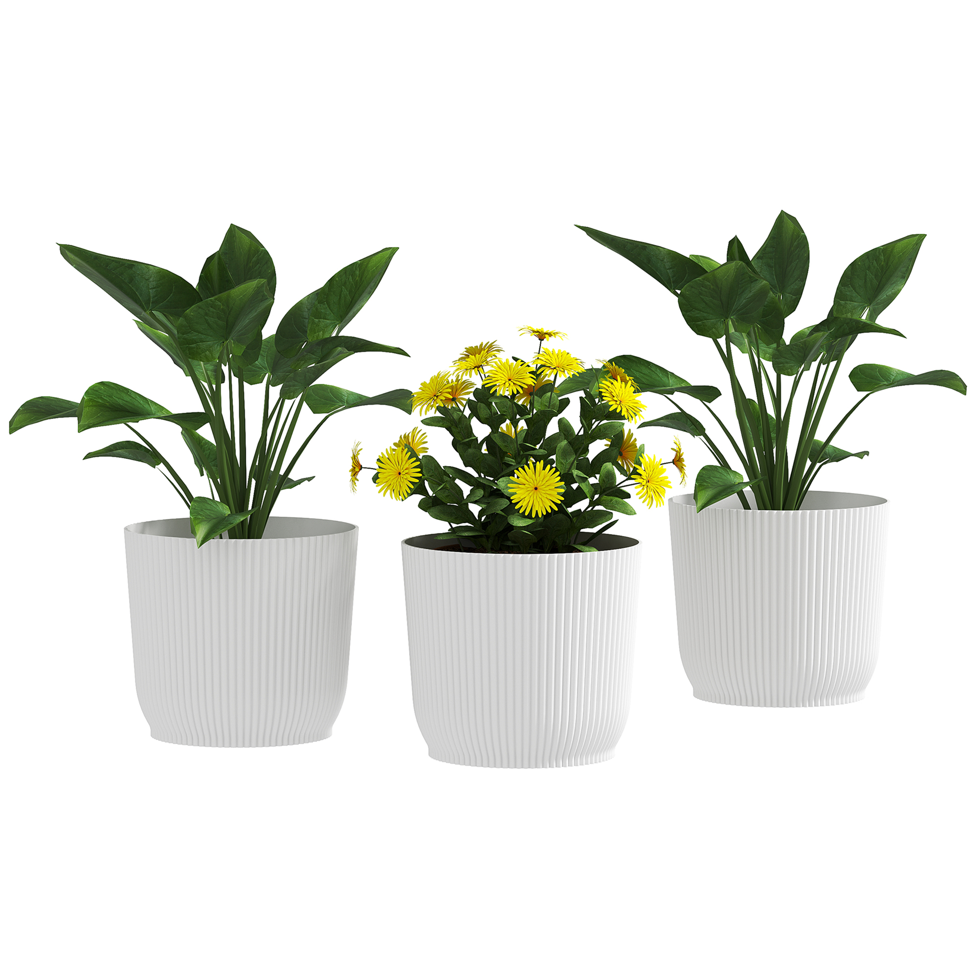 Set Of Three Ф22cm Planters-White — image 3