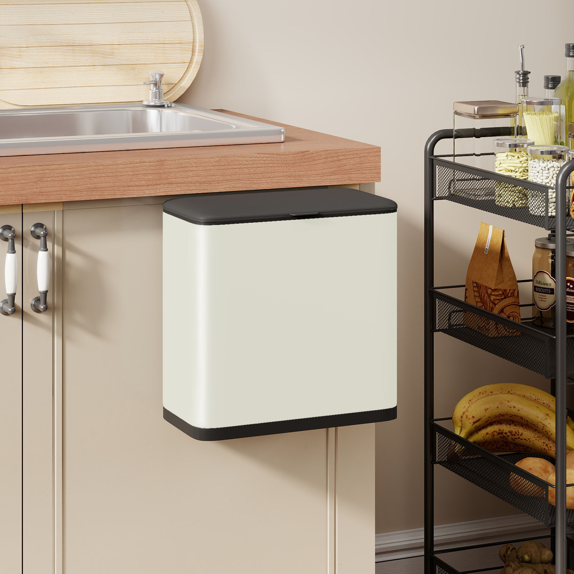 8l hanging kitchen bin,rubbish bin with lid and removable