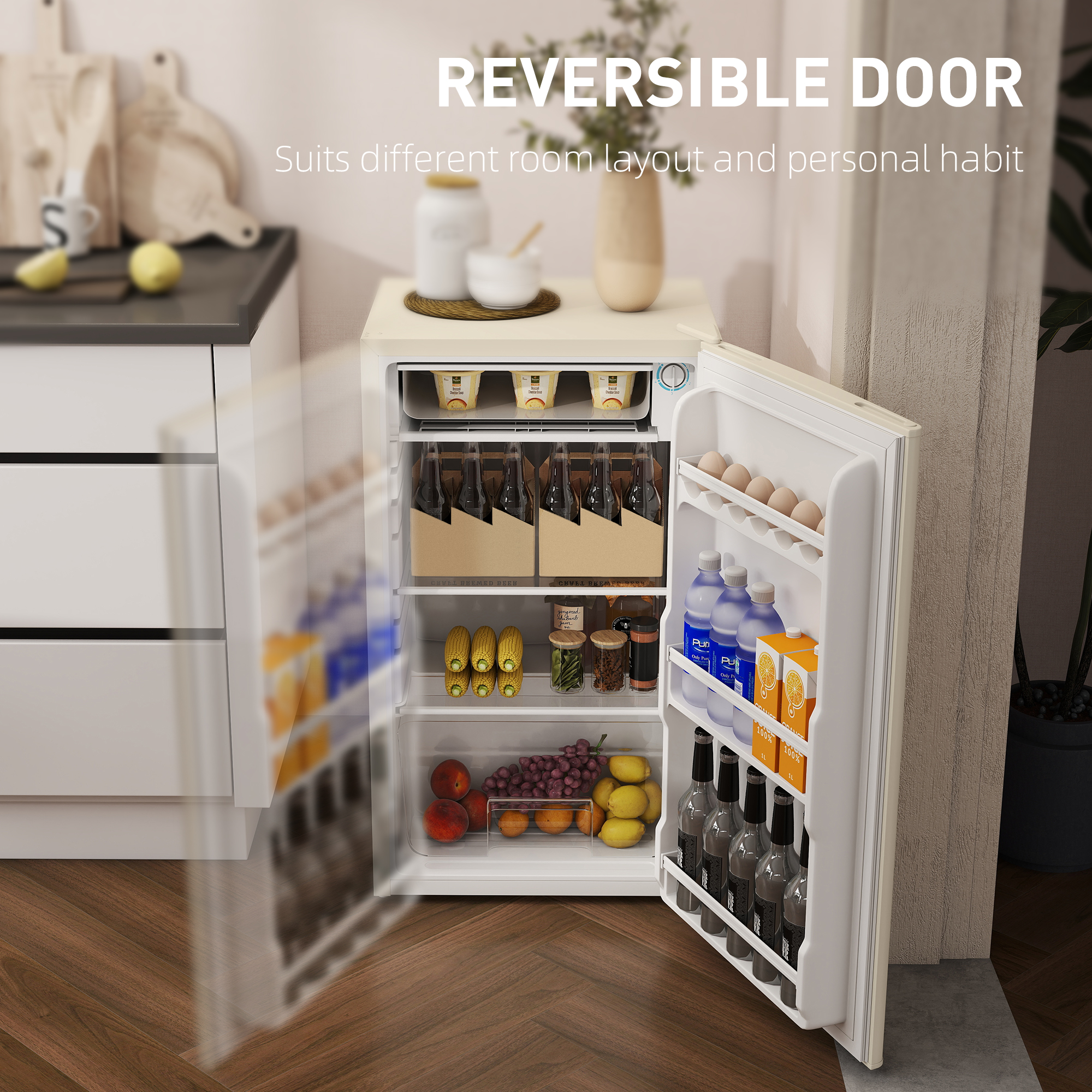 Under Counter Fridge,91L Small Fridge With Chiller Box,Removable — image 5