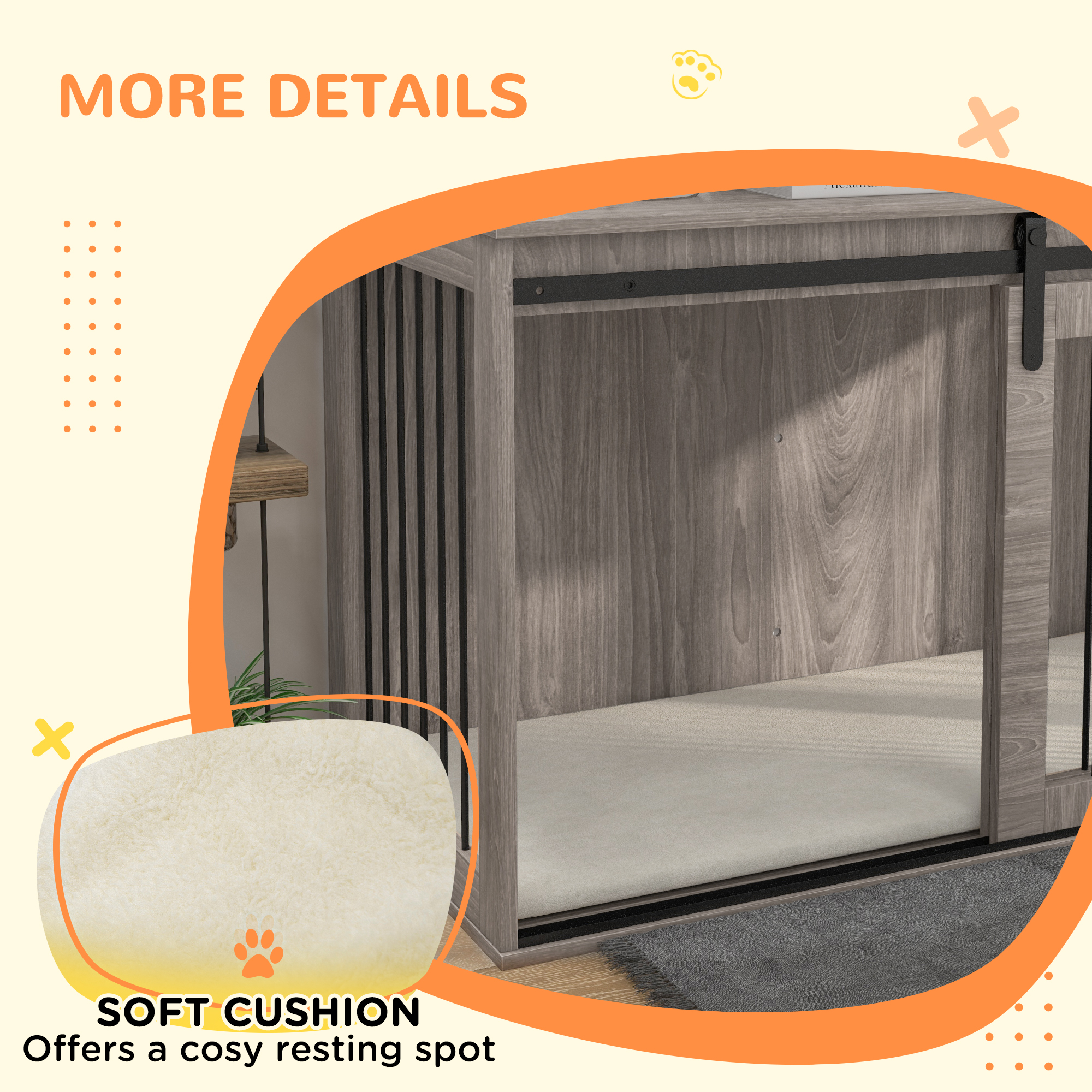 118cm Extra Large Dog - Walnut Brown-Dog Cage Furniture With Detachable — image 5