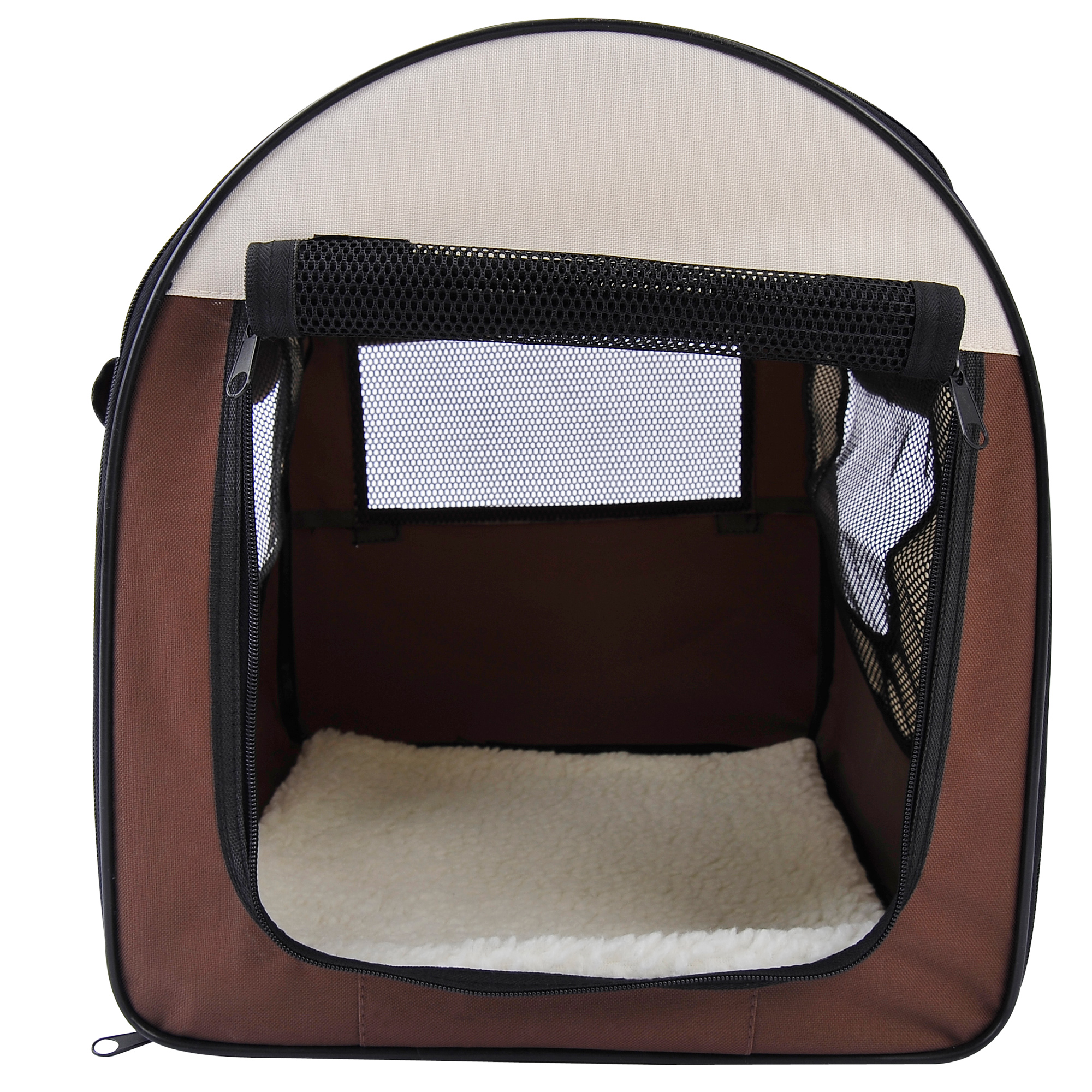 Folding Fabric Soft Pet Crate,46Lx36Wx41H Cm-Brown — image 5