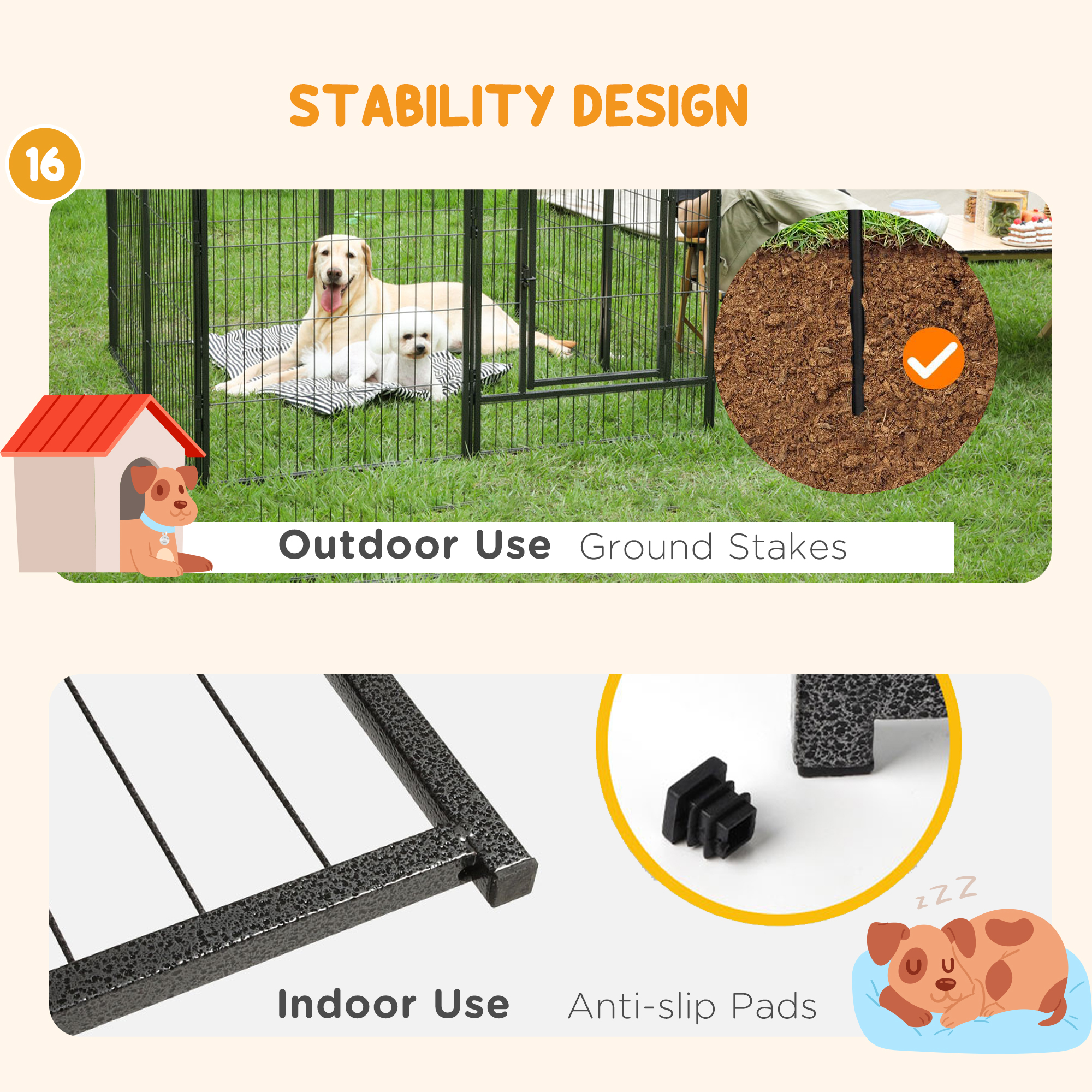 16 Piece Thick Puppy Game Fence, Suitable For Medium-sized Dogs, Can Be Used — image 5