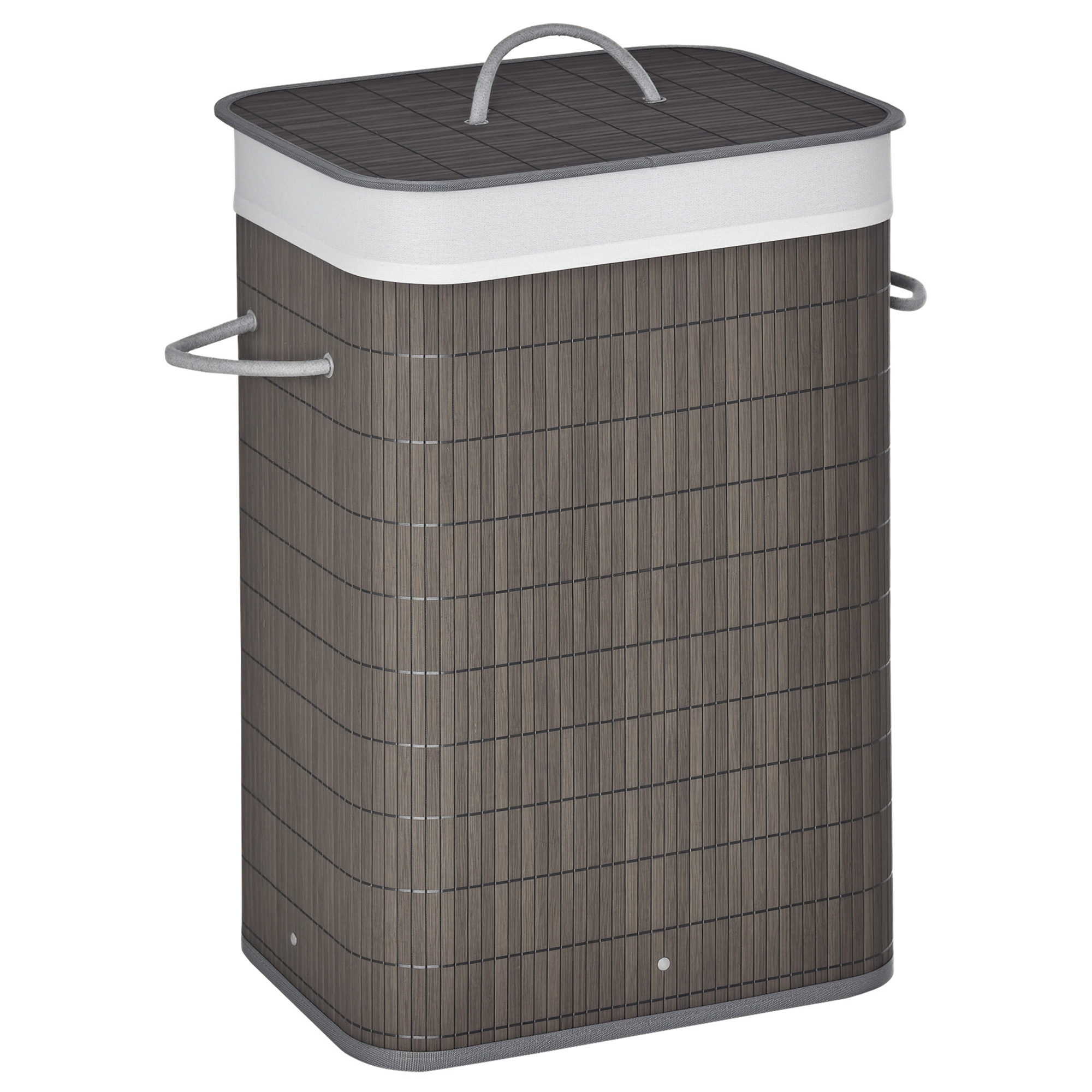 Laundry Basket With Flip Lid And String Handles,Collapsible Hamper Removable