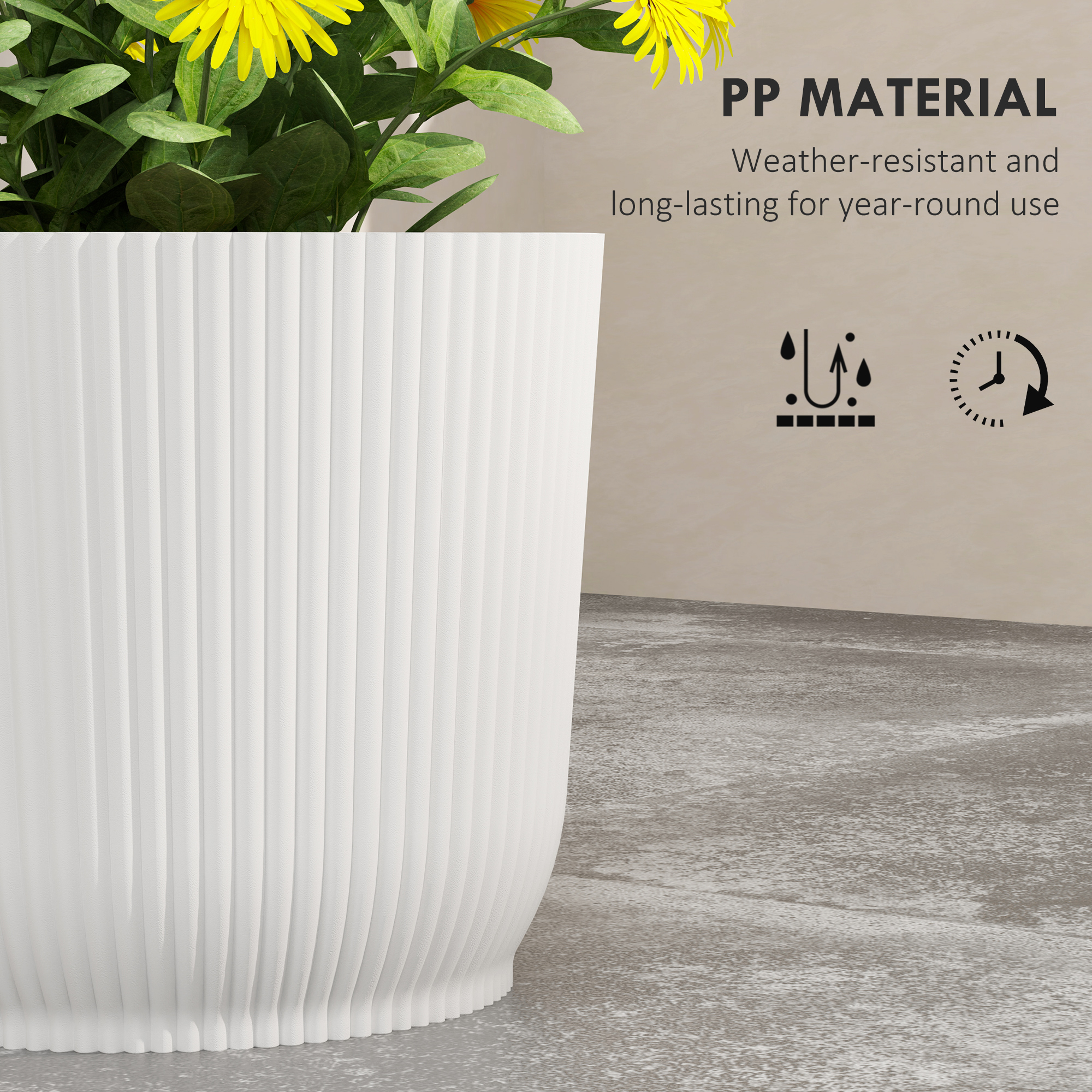 Set Of Three Ф22cm Planters-White