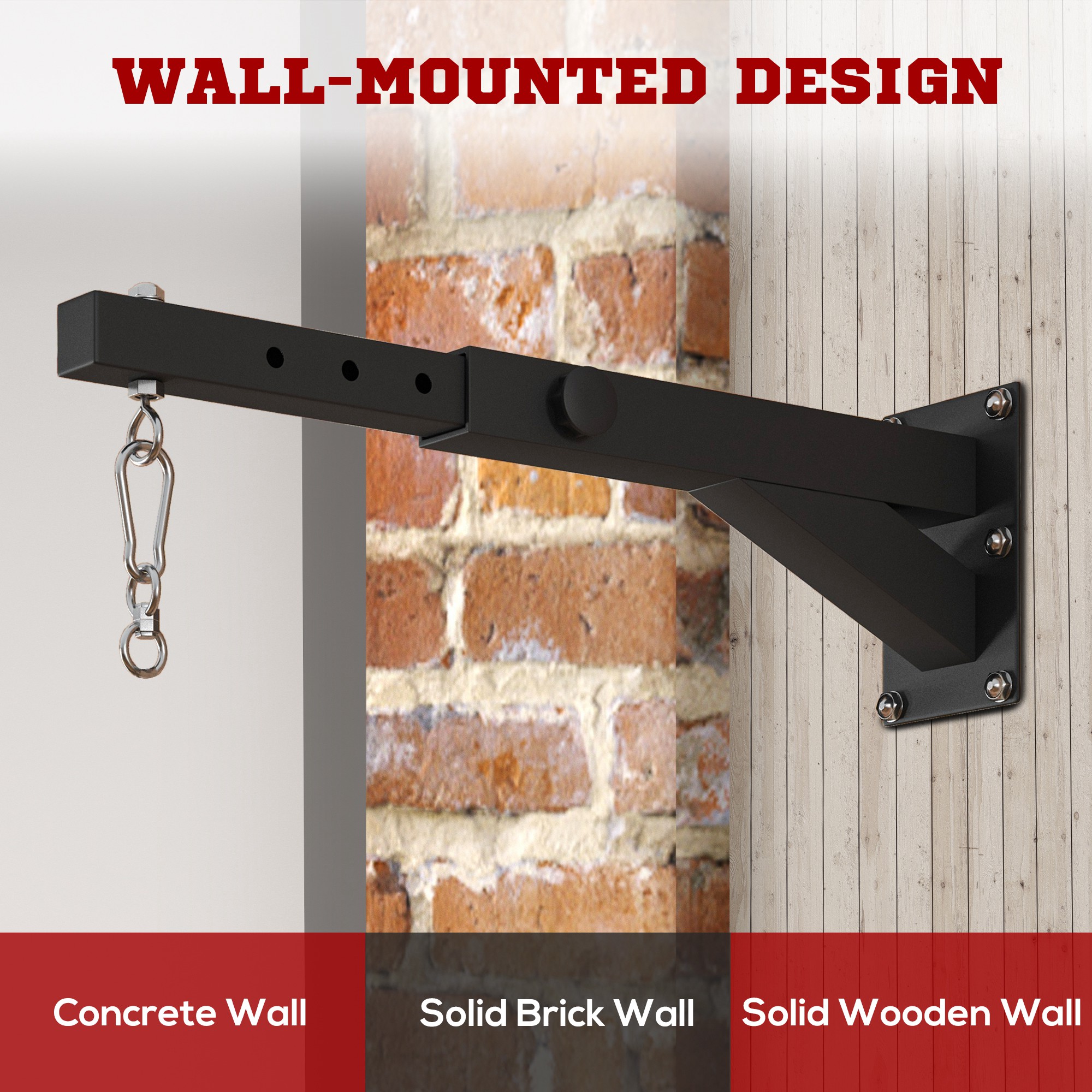 Punch Bag Wall Bracket,5-Length Adjustable Boxing Bracket For Kickboxing,Muay