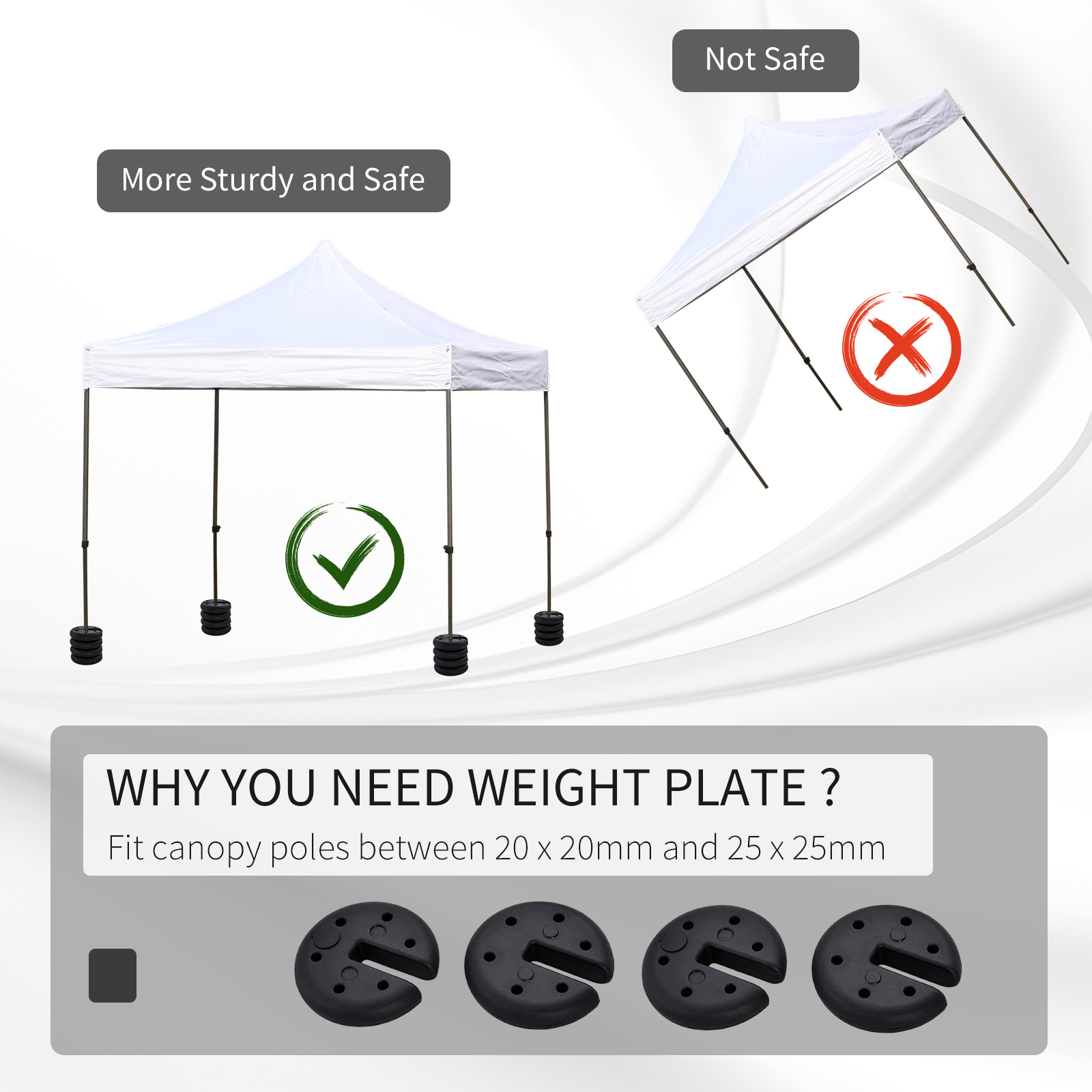 Pop Up Canopy Weight Set Of 4,Heavy Duty Sand Fillable Tent Leg Weights — image 2