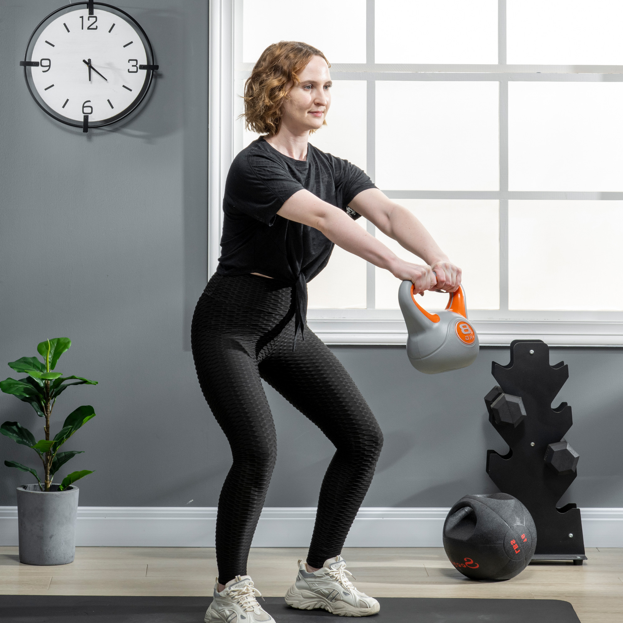 Kettlebell,8kg Kettle Bells With Handle For Home Gym Weight Lifting