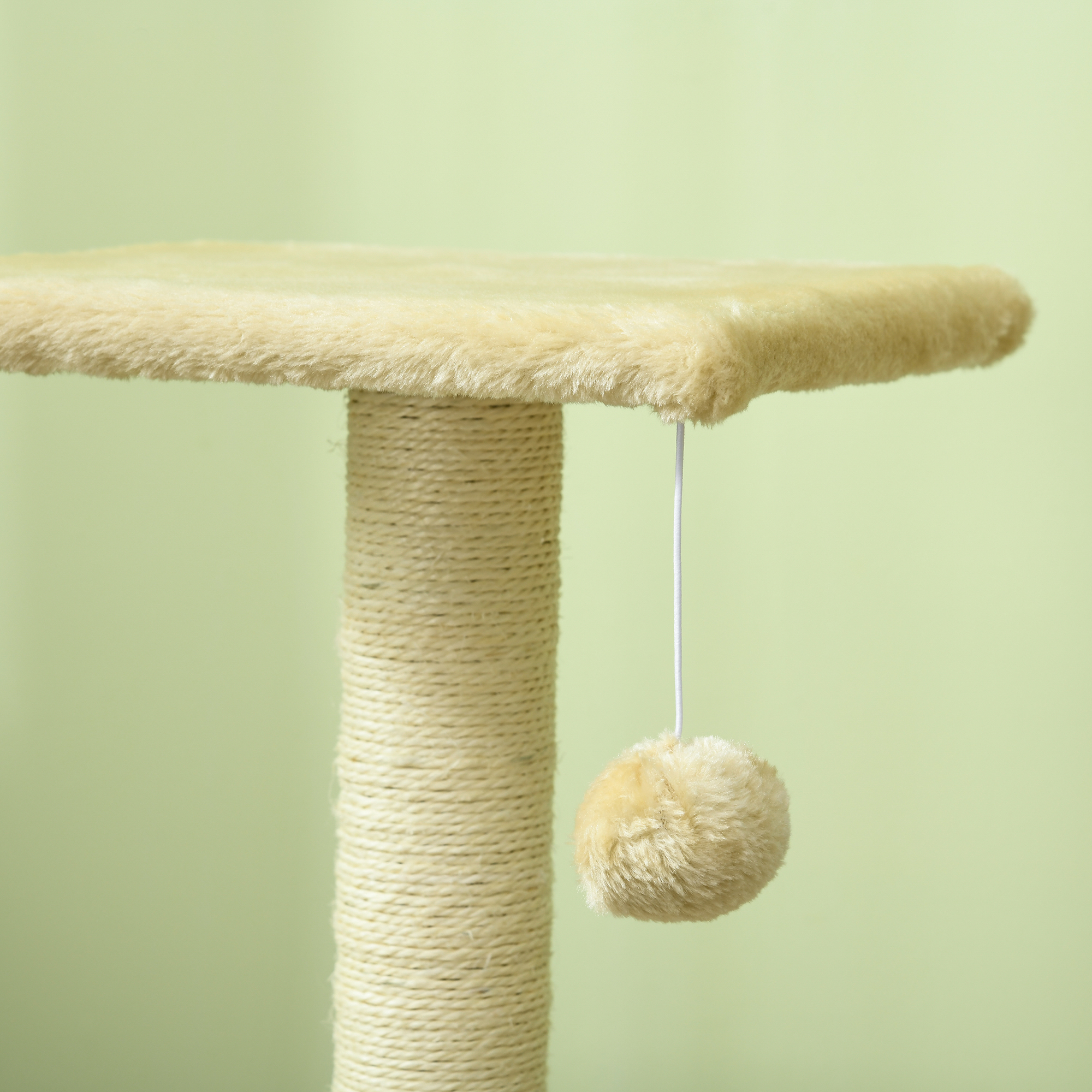 72cm Cat Tree With Scratching Post,Pad For Indoor Cats-Cream White — image 2
