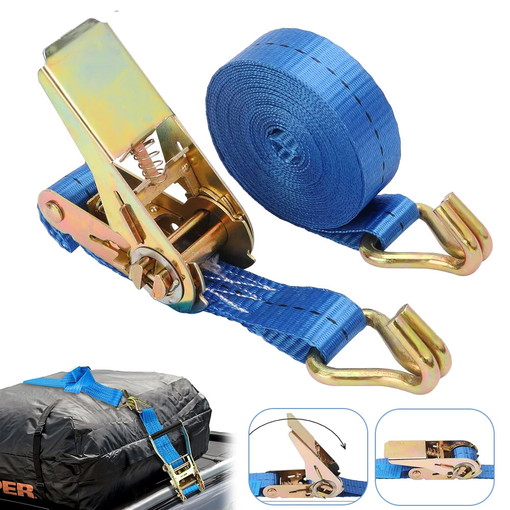 Ratchet Straps Tie Down 4 X 25mm Endless 5 Metre Blue1500kg Lashing UK — image 5