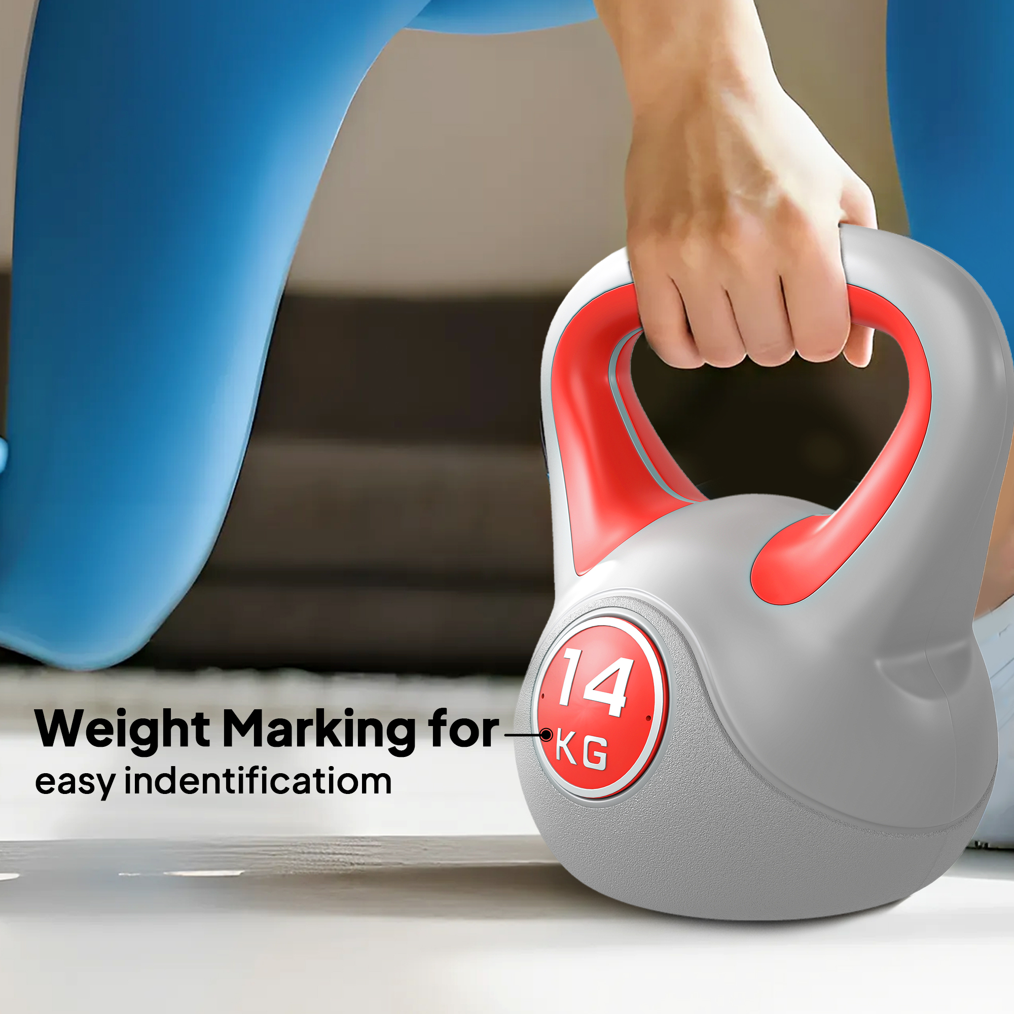 Kettlebell,14kg Kettle Bells With Handle For Home Gym Weight Lifting — image 4